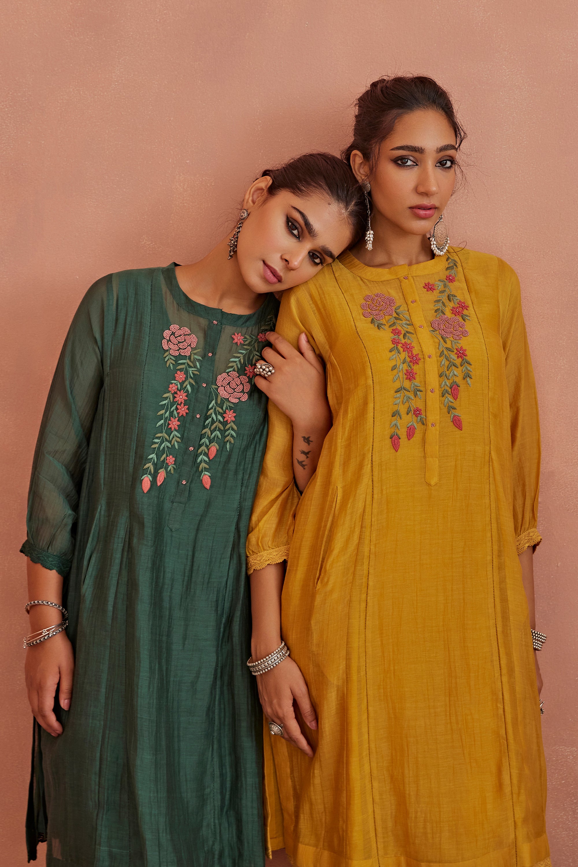 Teal_Floral_Emroidered_Co-Ord_Set_Kritika_Dawar