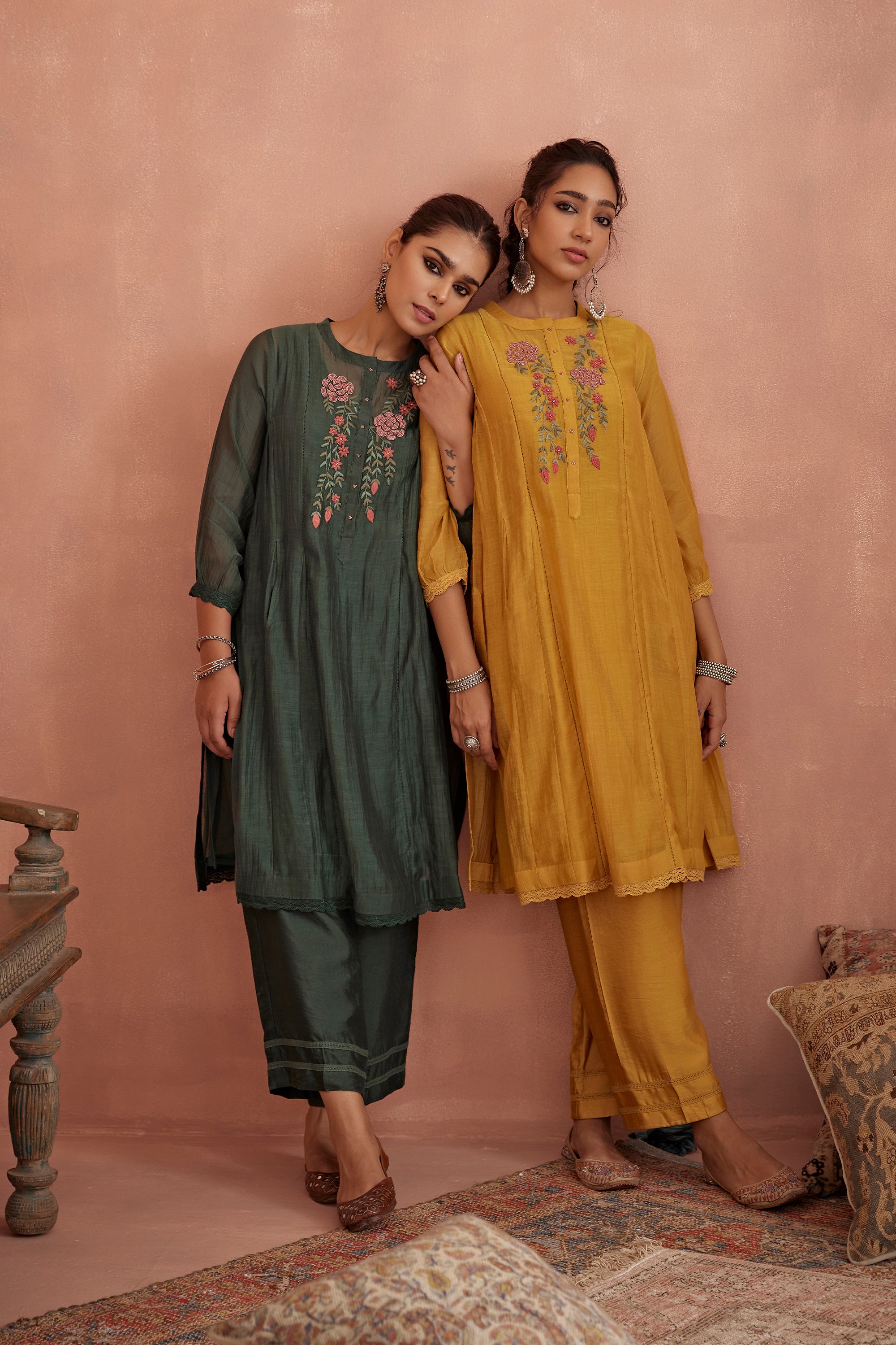Teal_Floral_Emroidered_Co-Ord_Set_Kritika_Dawar