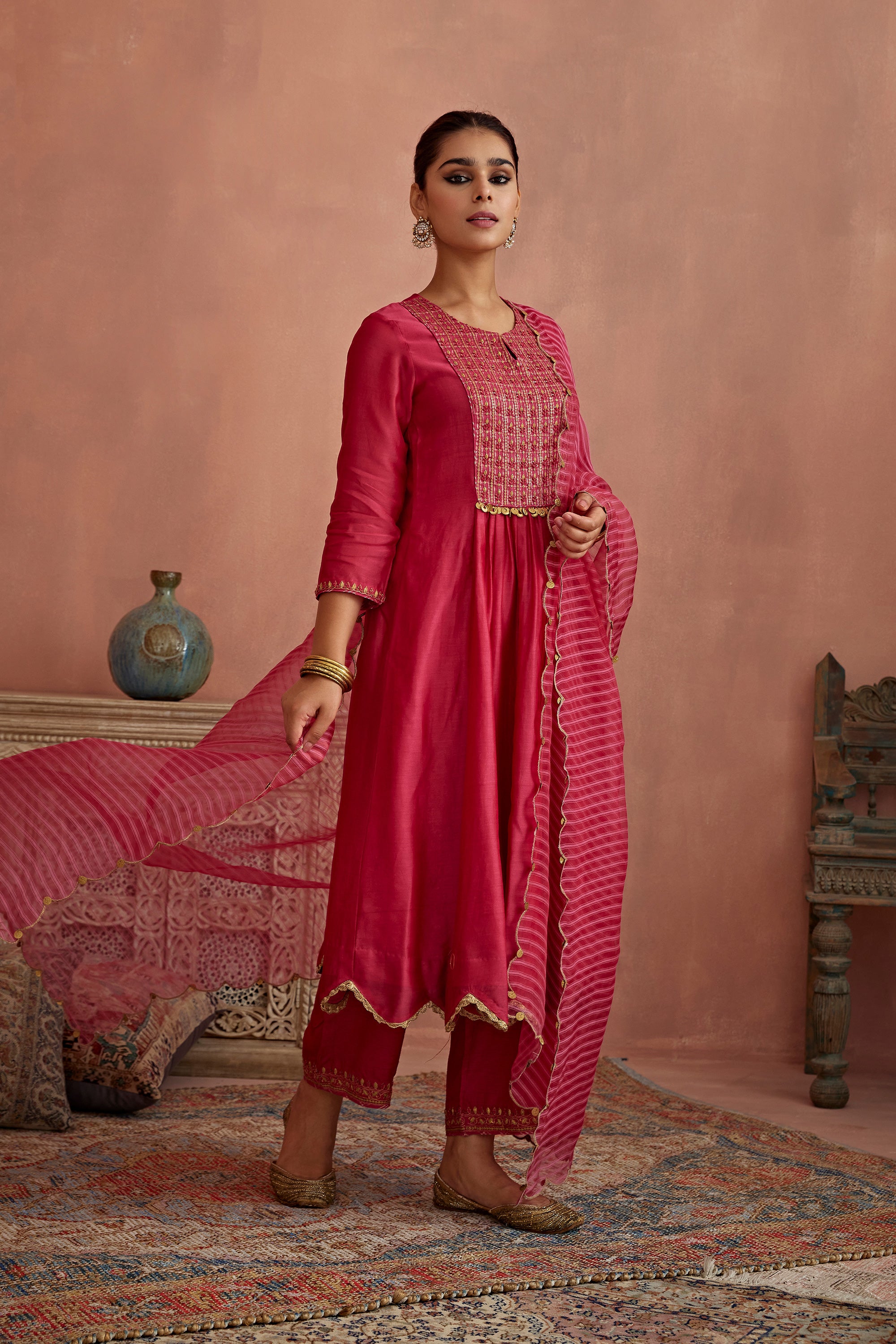 Magenta_Metal_Hand_Embroidered_Anarkali_Set_Kritika_Dawar