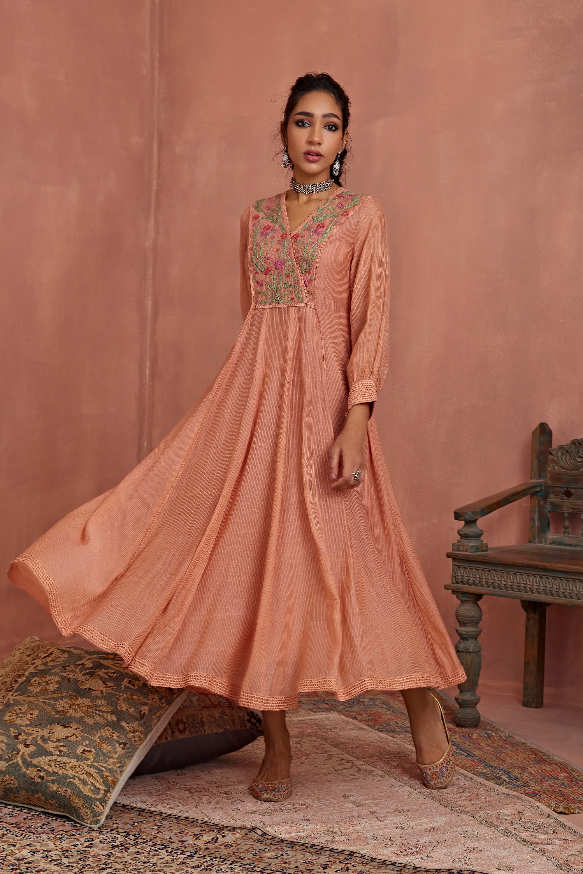 Blush_Multi_Thread_Emroidery_Angrakha_Tunic_Kritika_Dawar
