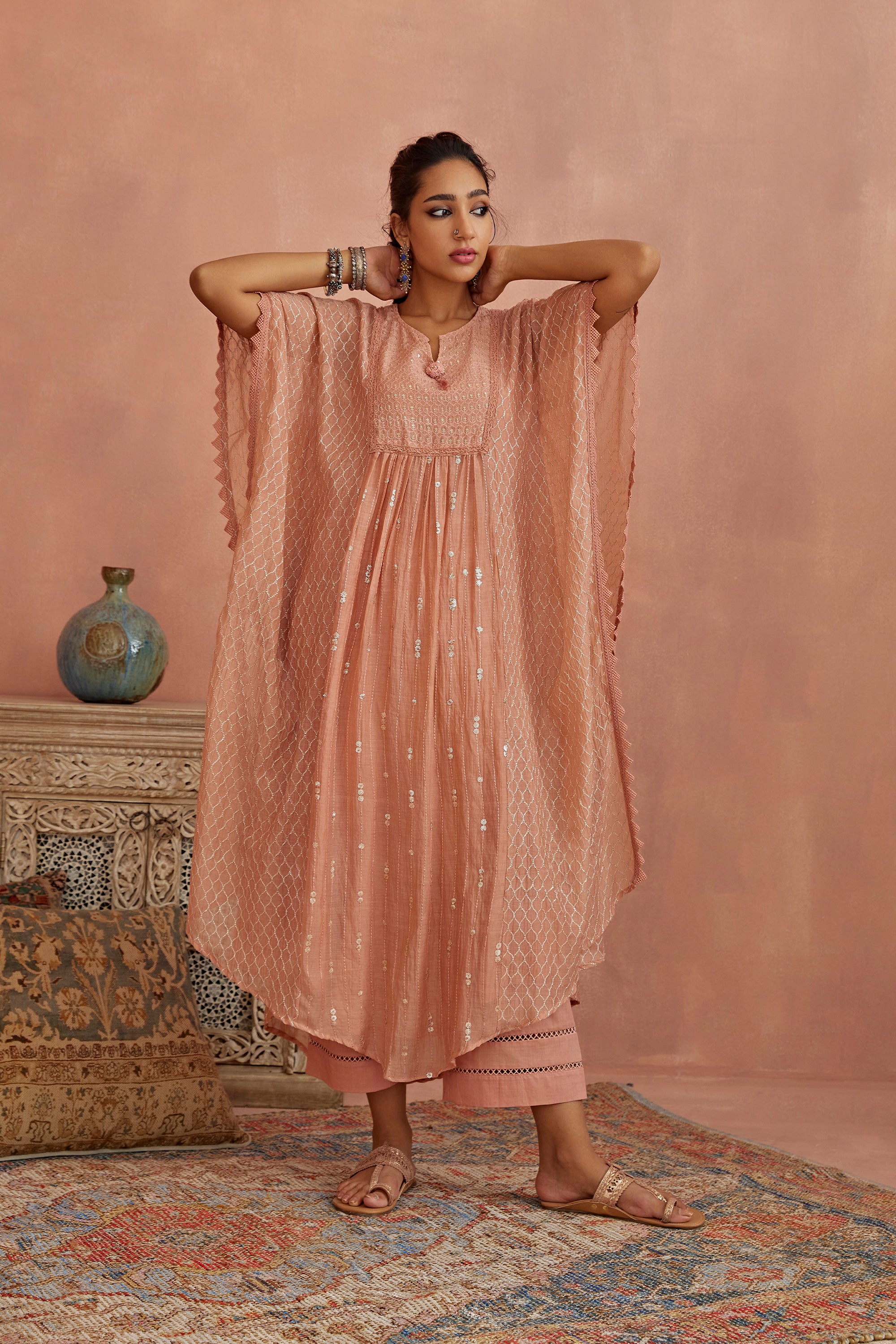 Blush_Chanderi_Kaftaan_Kritika_Dawar