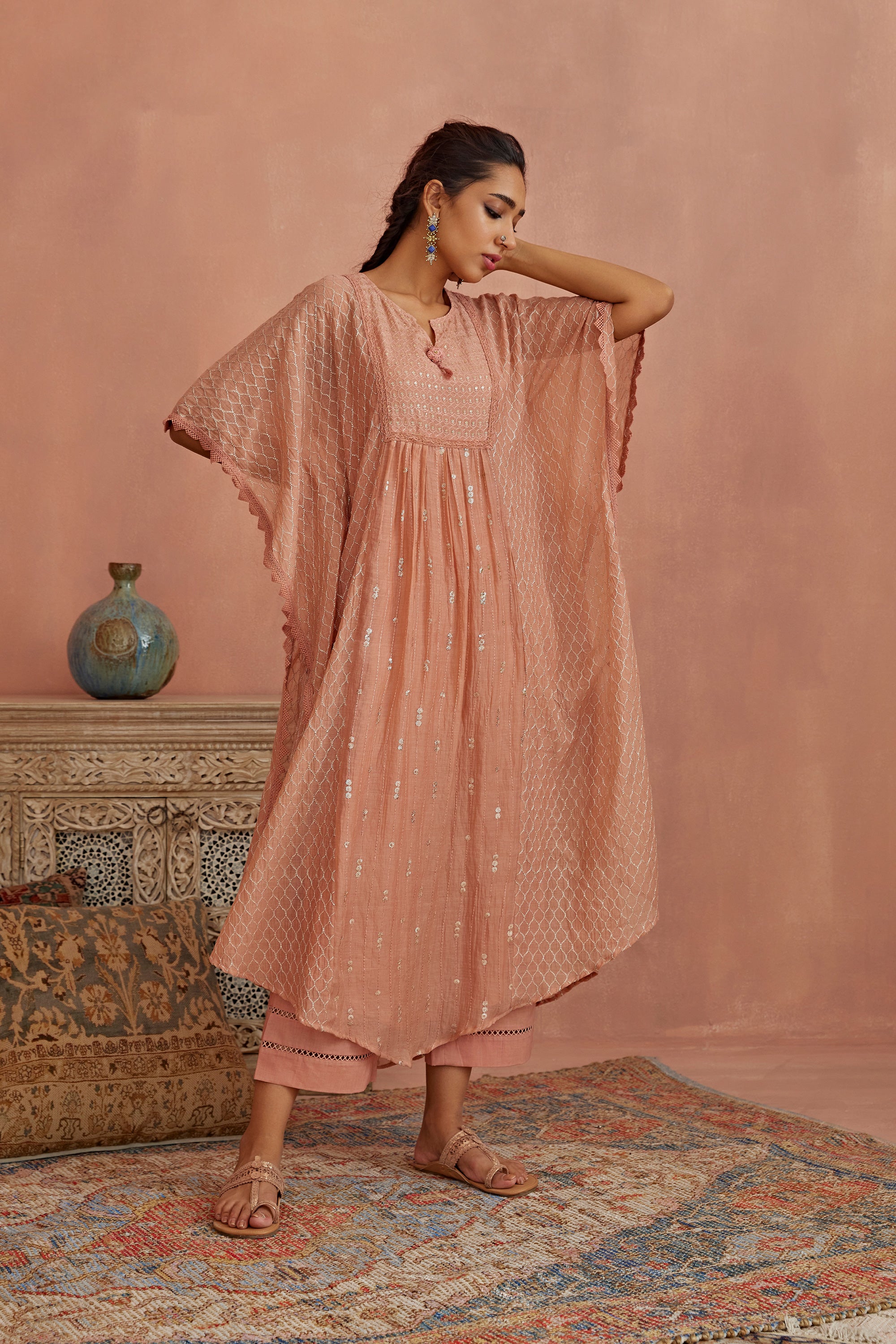 Blush_Chanderi_Kaftaan_Kritika_Dawar
