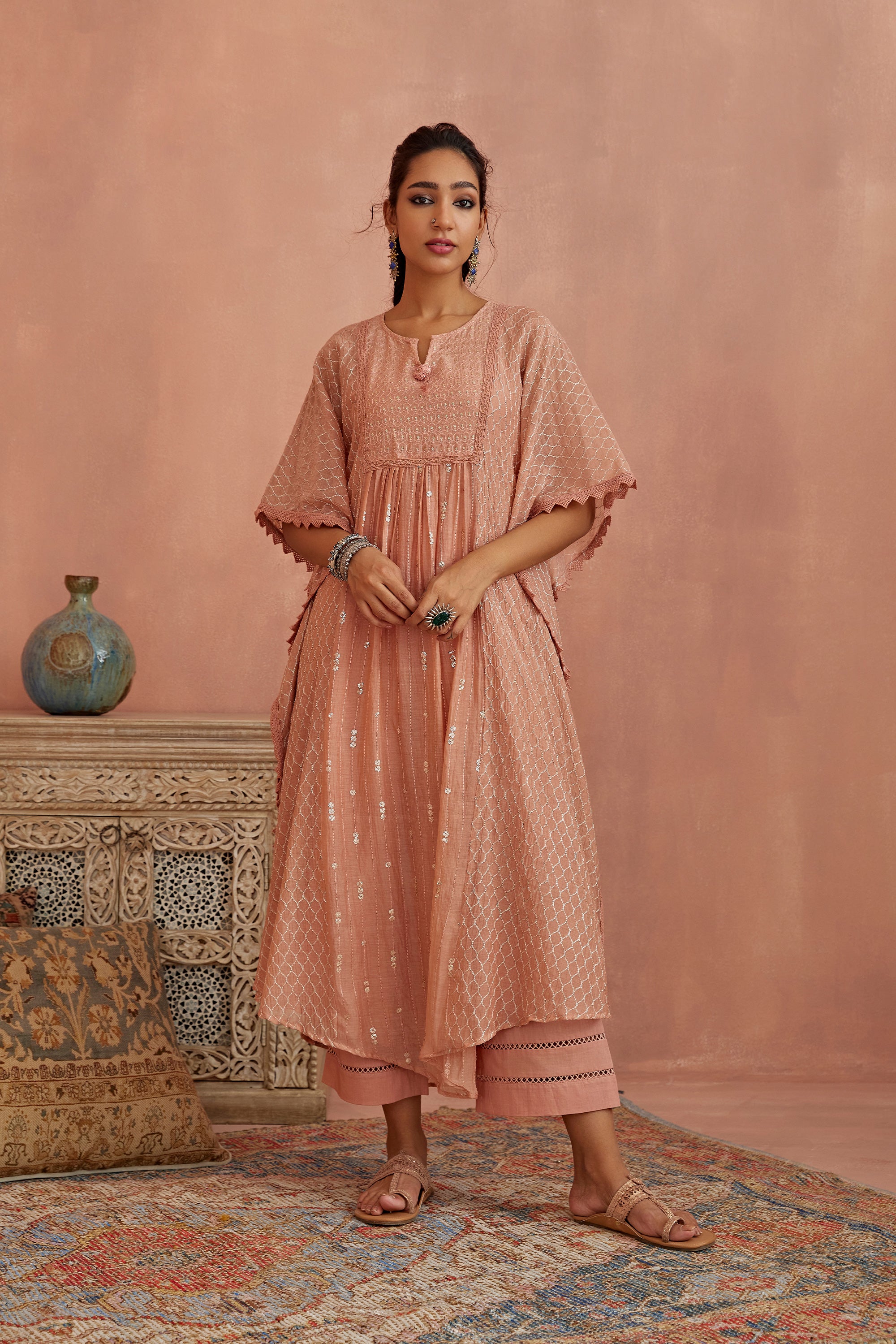 Blush_Chanderi_Kaftaan_Kritika_Dawar