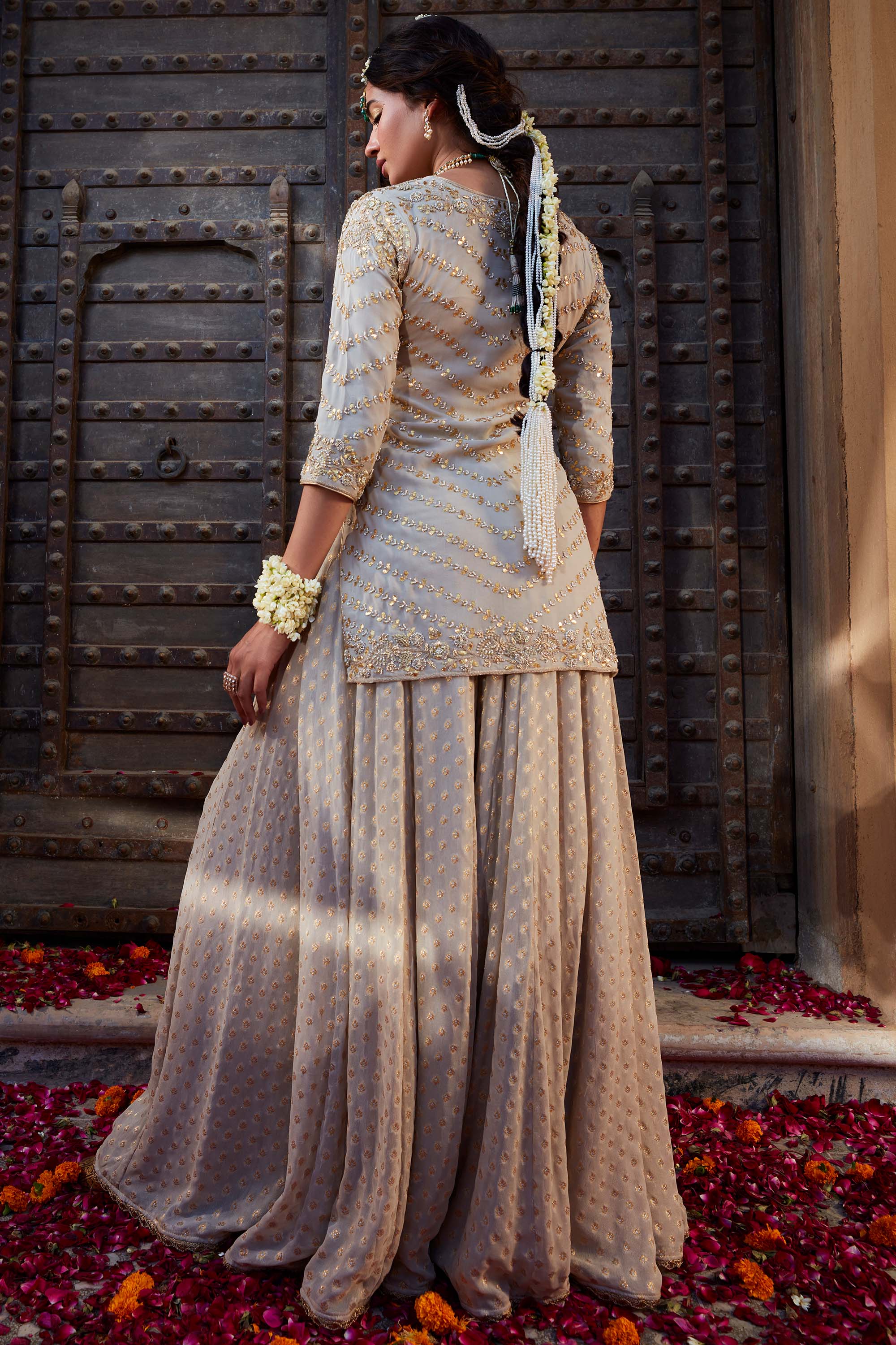 Ivory_Gota_Short_Kurta_Sharara_Kritika_Dawar
