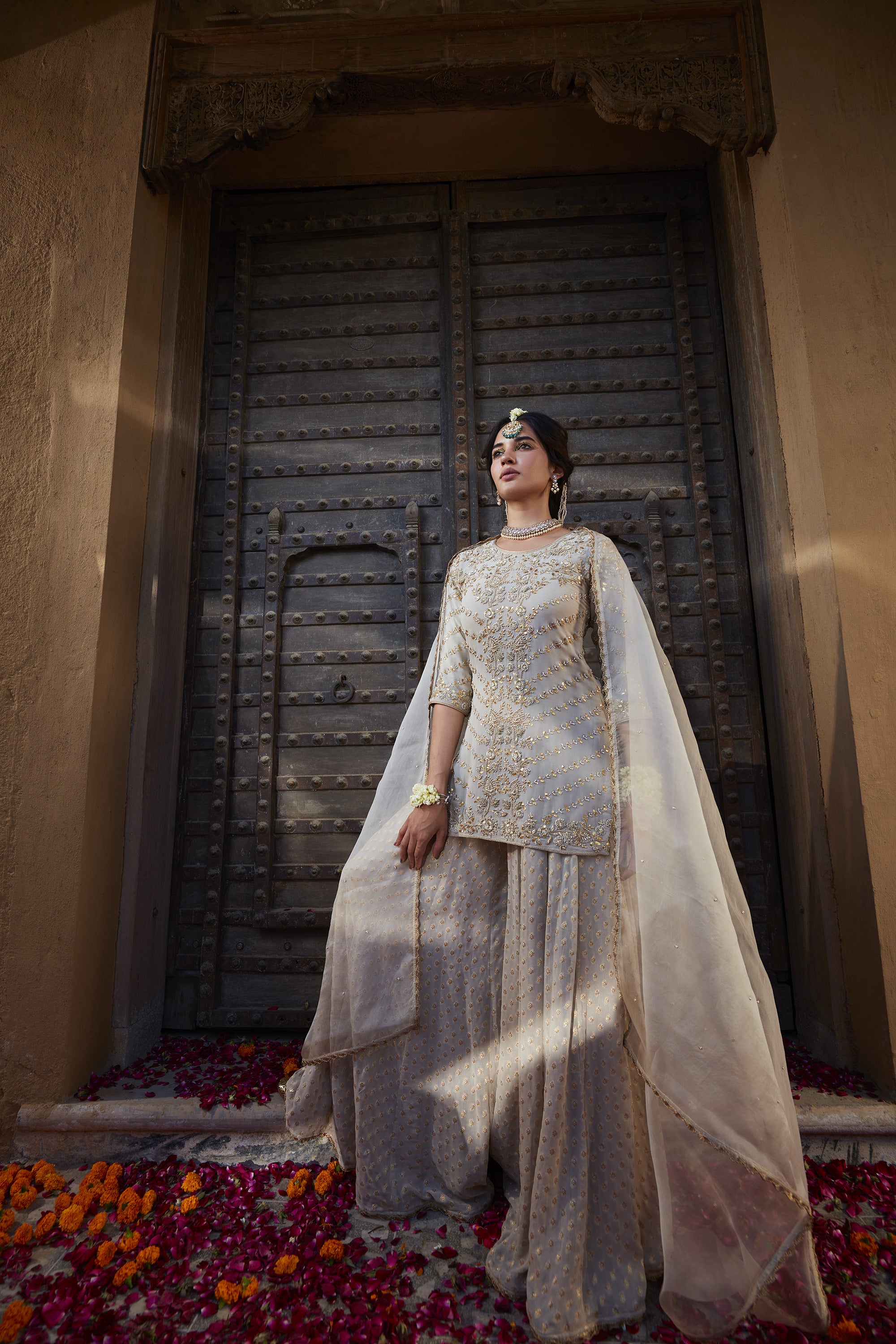 Ivory_Gota_Short_Kurta_Sharara_Kritika_Dawar