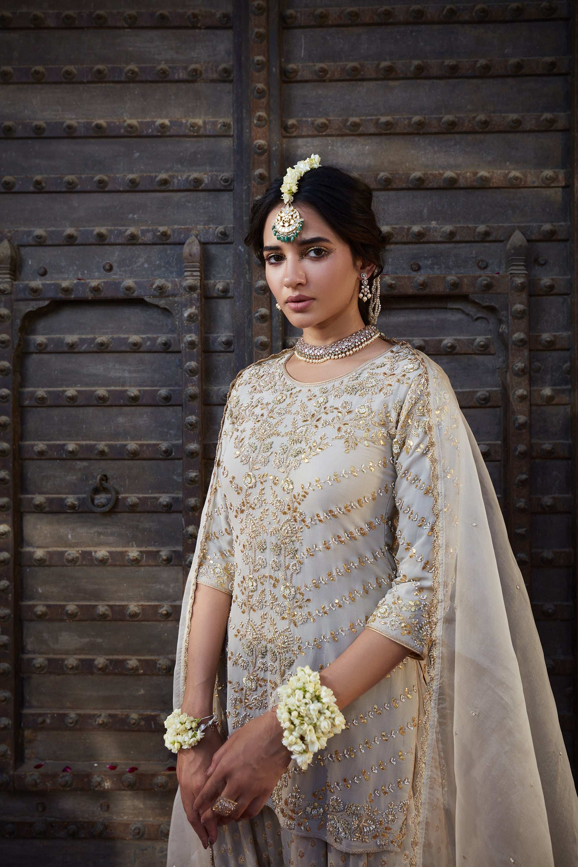 Ivory_Gota_Short_Kurta_Sharara_Kritika_Dawar