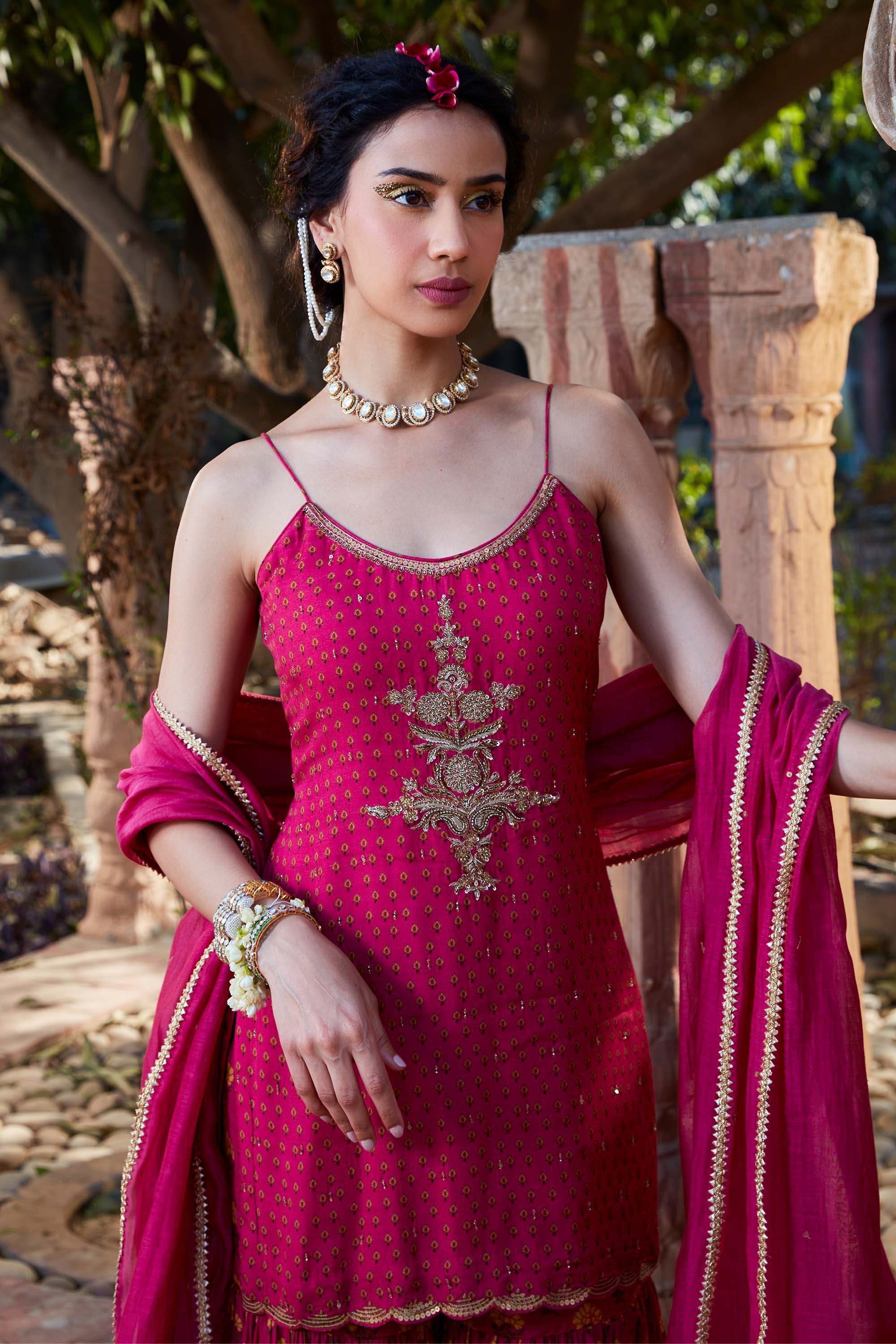 Pink_Printed_Chanderi_Gharara_Set_Kritika_Dawar