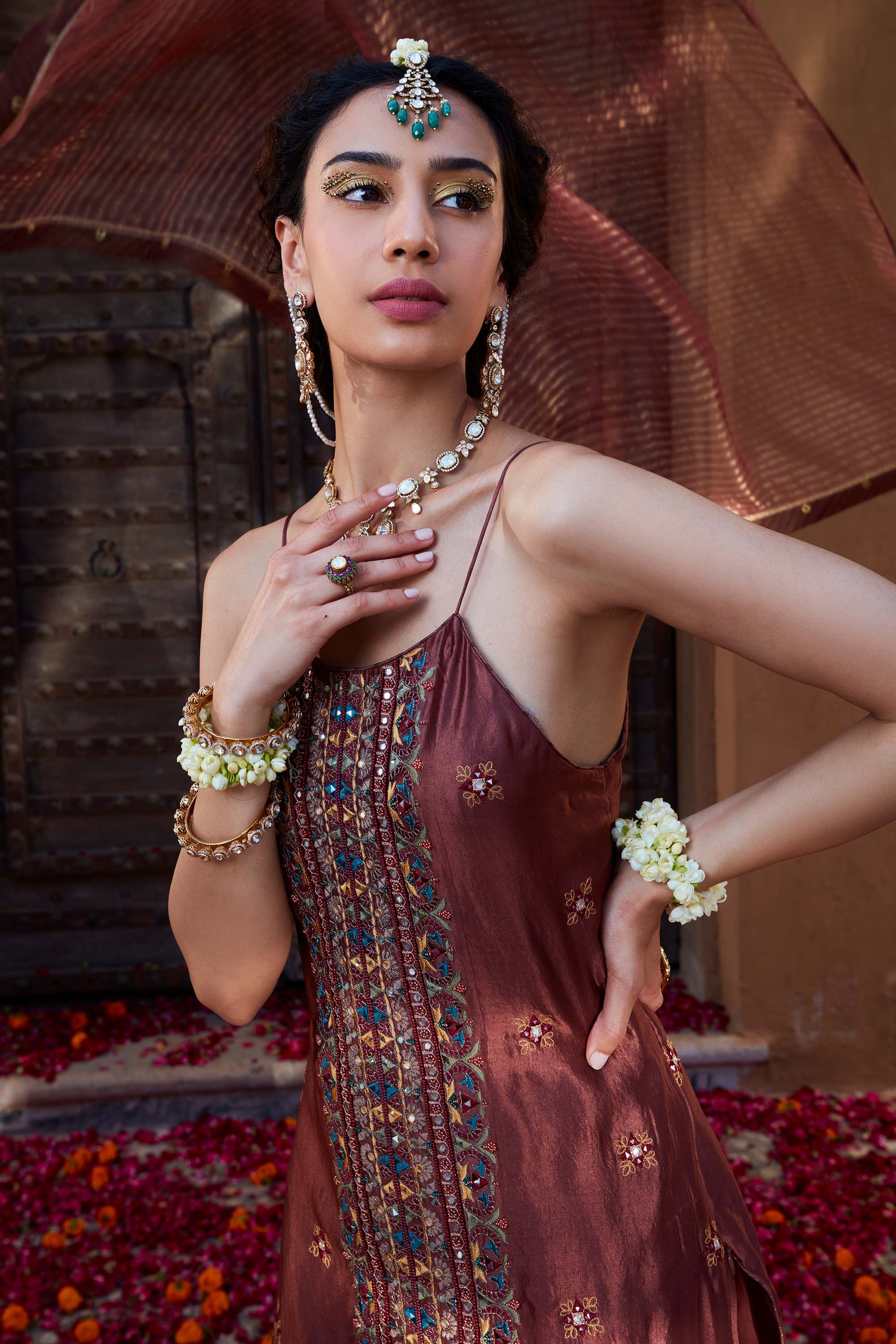 Rose_Brown_Multi_Thread_Embroidered_Sharara_Set_Kritika_Dawar