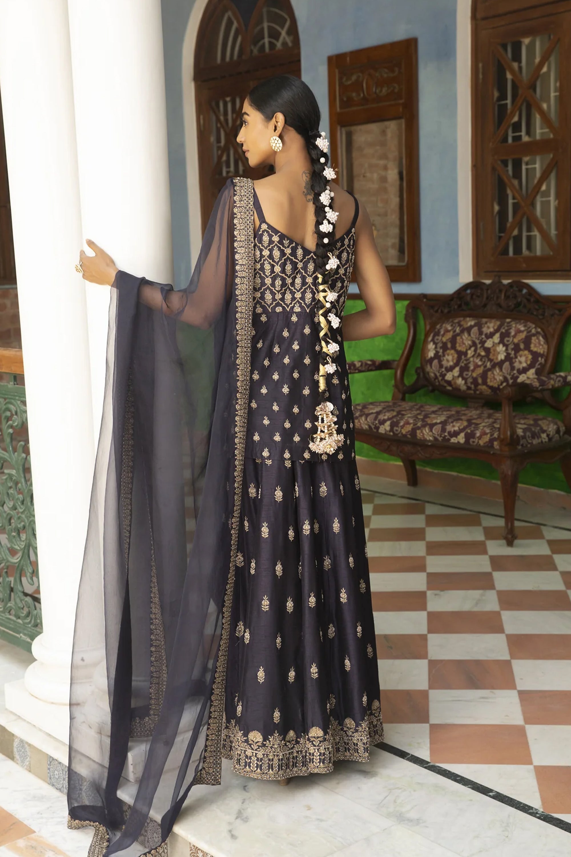 Blue_Silk_Zari_Embroidered_Gharara_Set_Kritika_Dawar