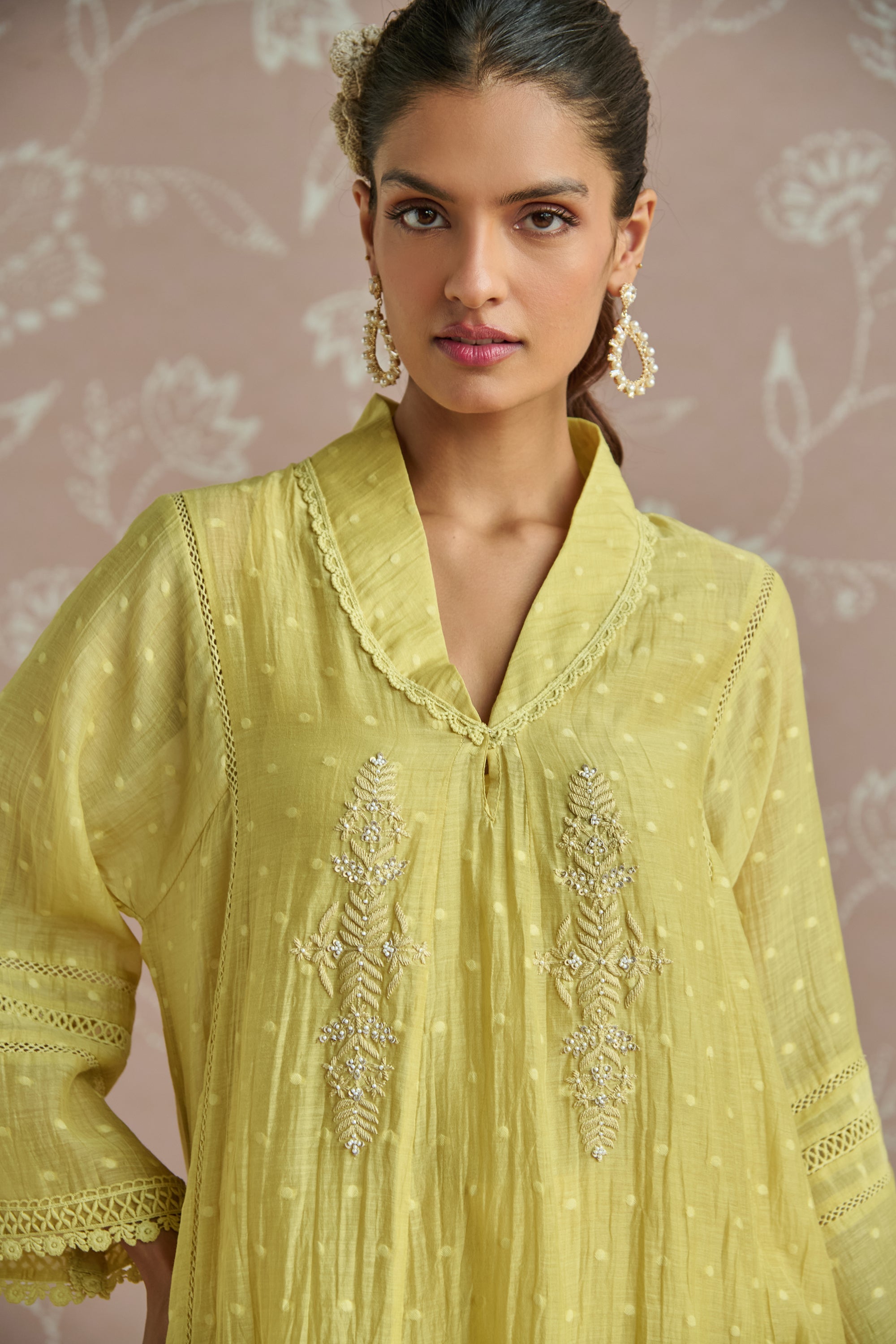 Ivory Chanderi Choga Kurta Set