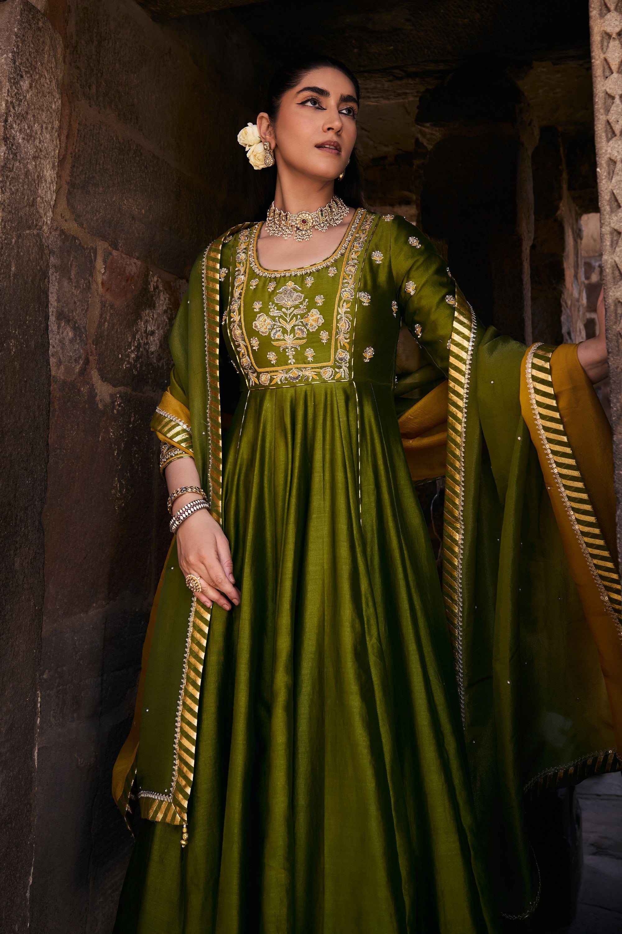 mehndi dress for women Zoha Anarkali Set