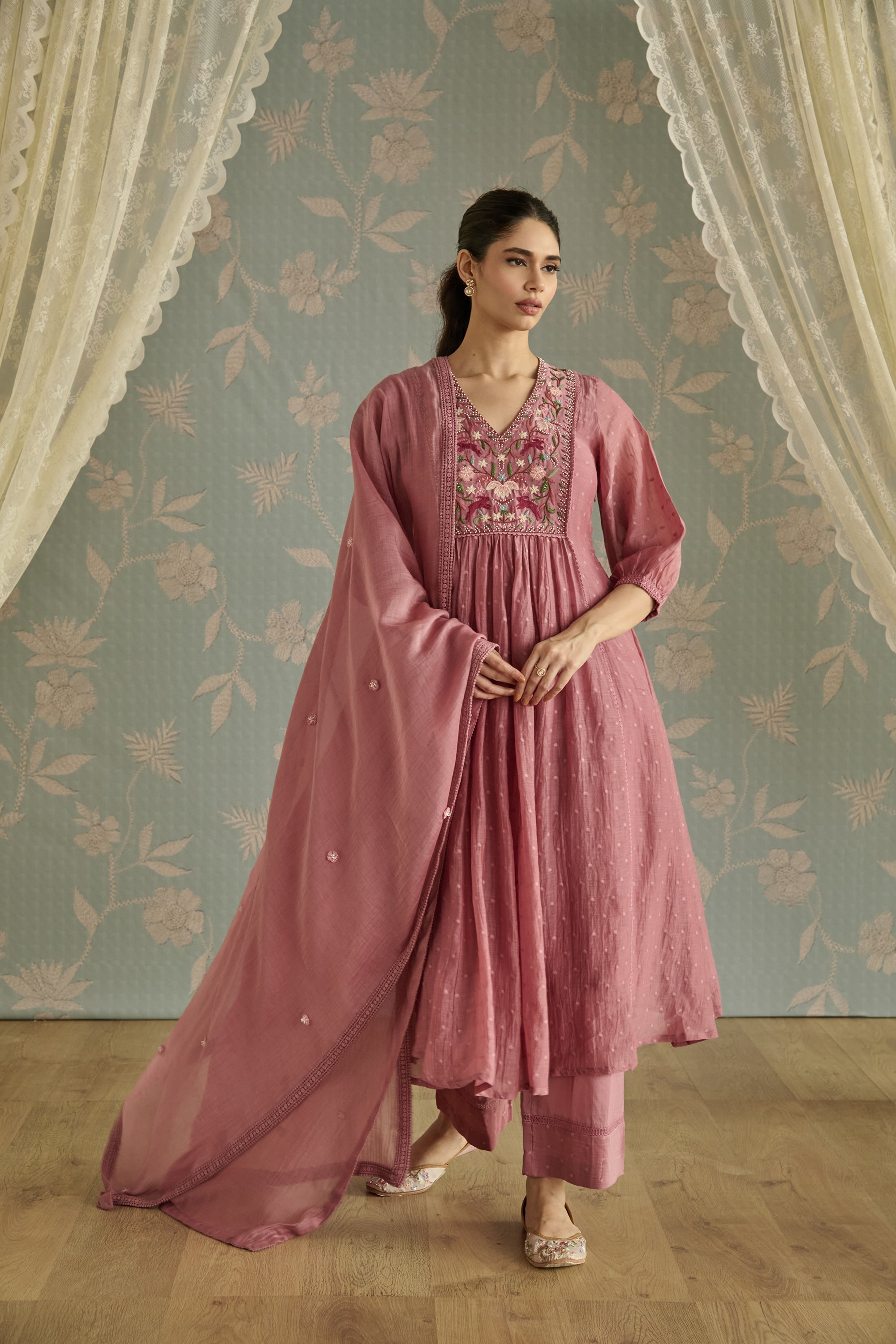 Blush Hand Embroidered Kurta Set