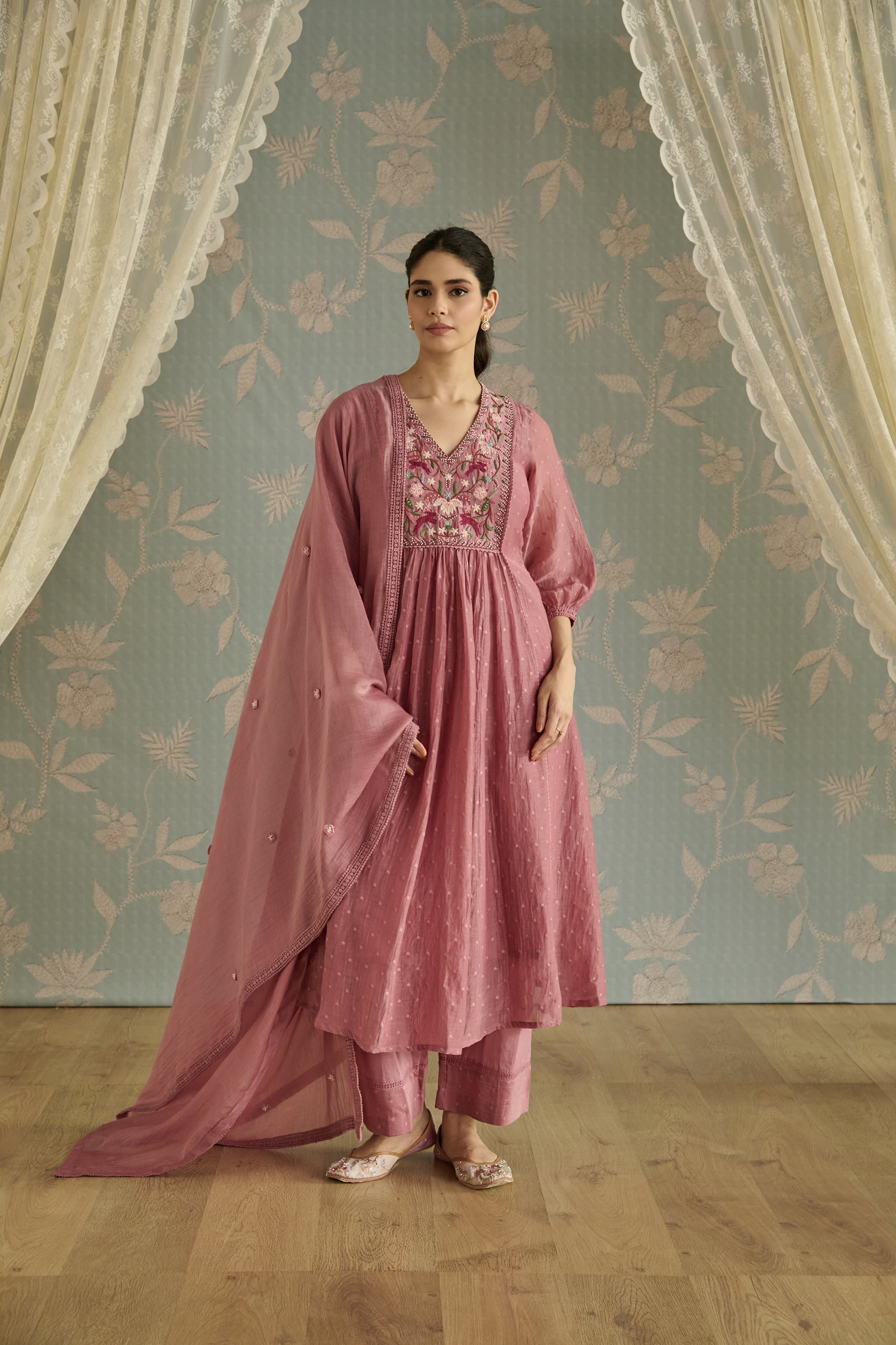 Blush Hand Embroidered Kurta Set