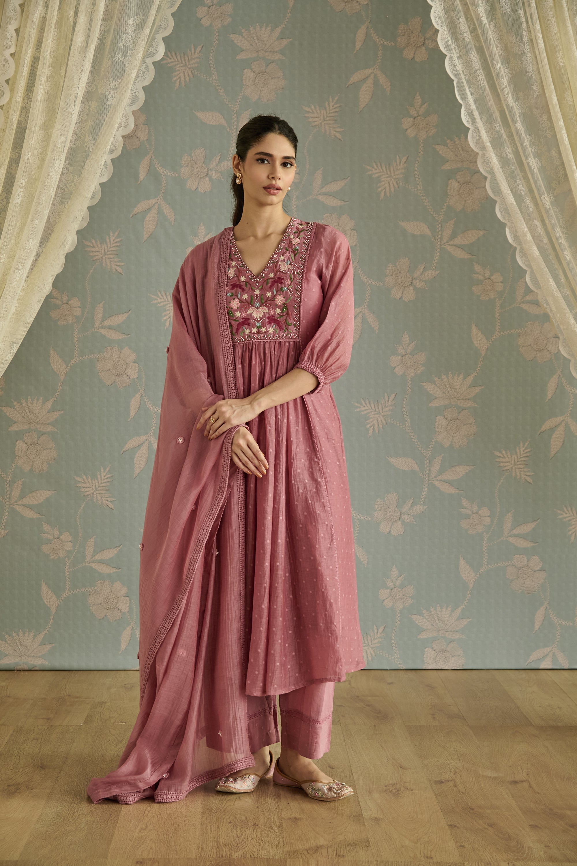 Blush Hand Embroidered Kurta Set