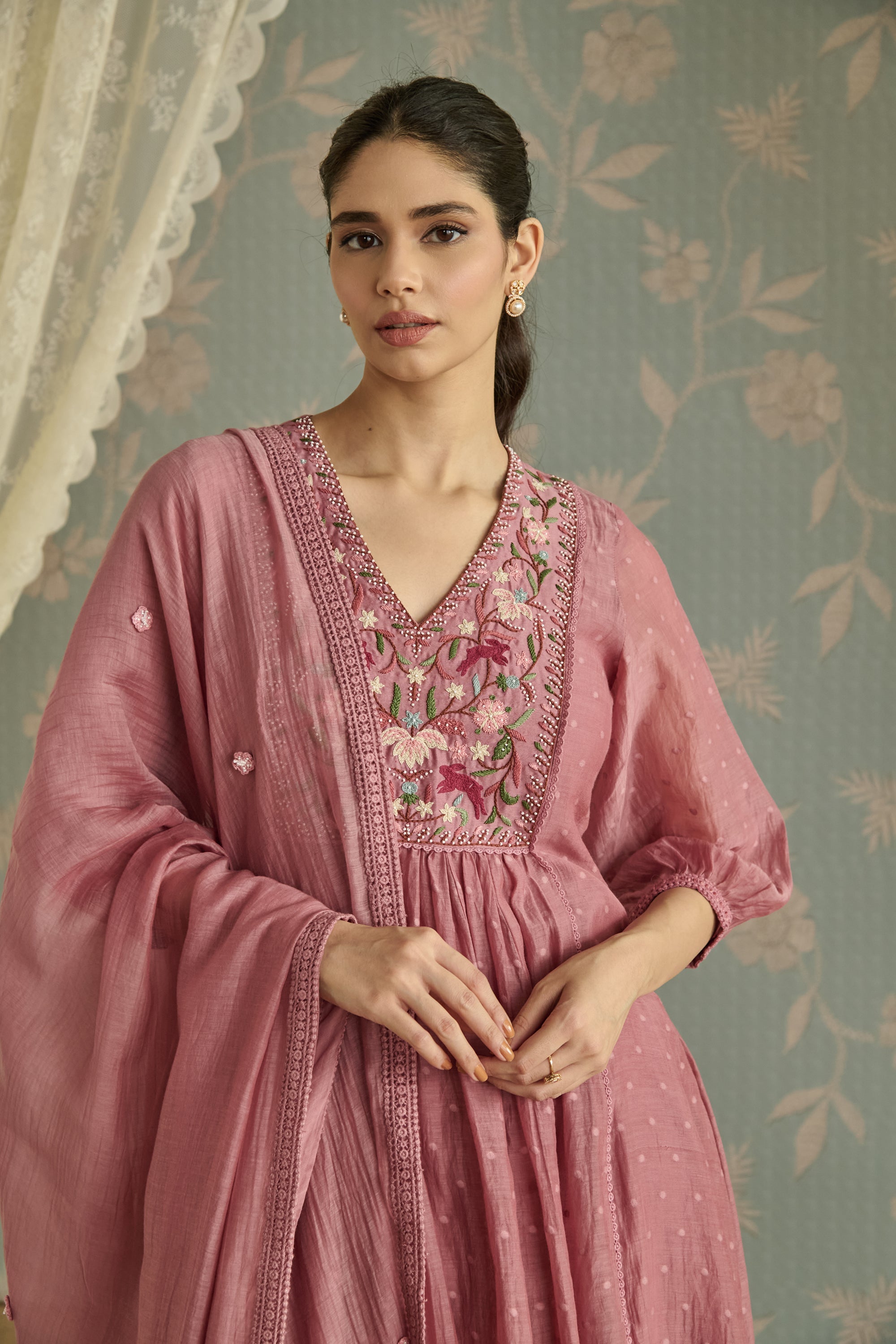 Blush Hand Embroidered Kurta Set