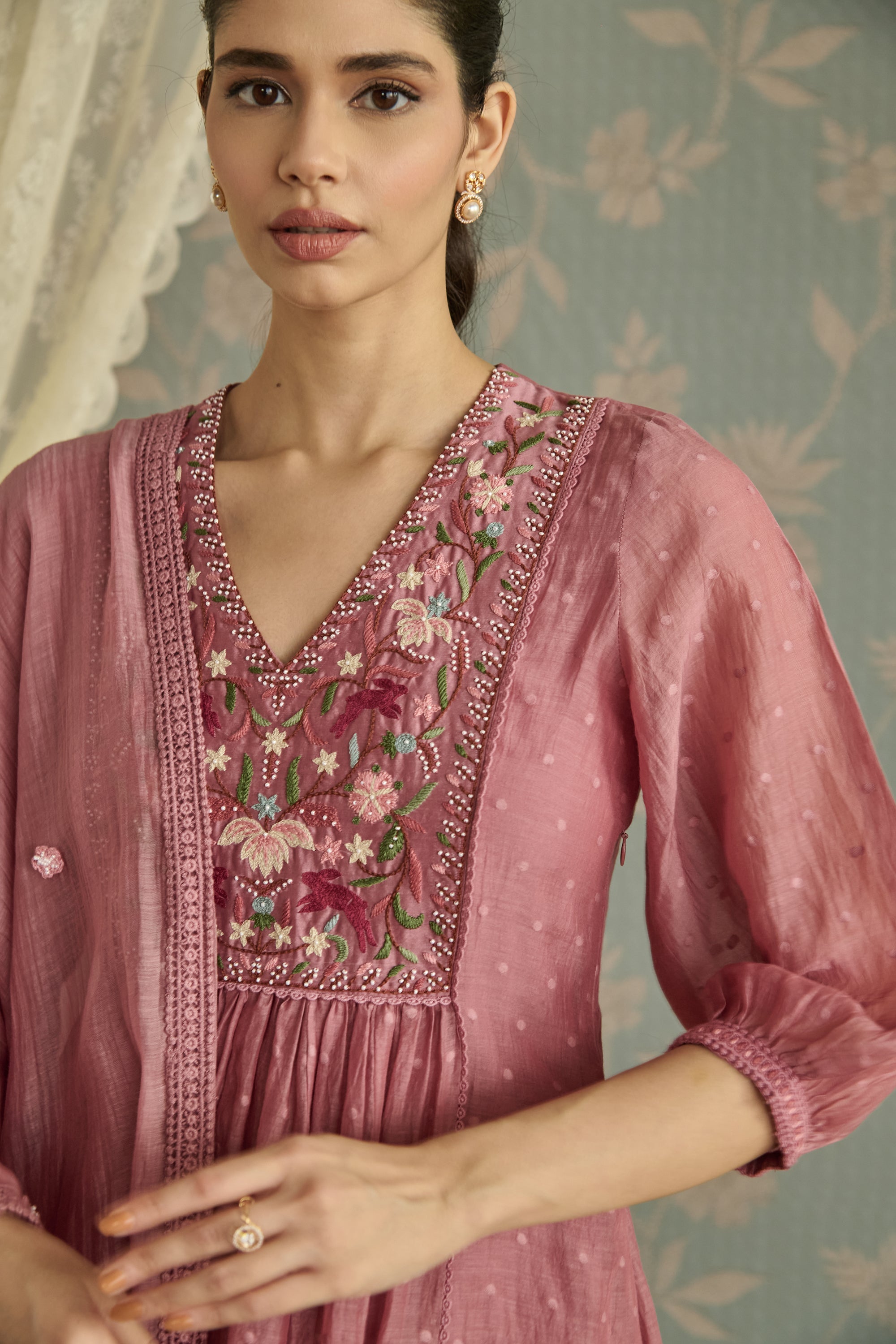 Blush Hand Embroidered Kurta Set
