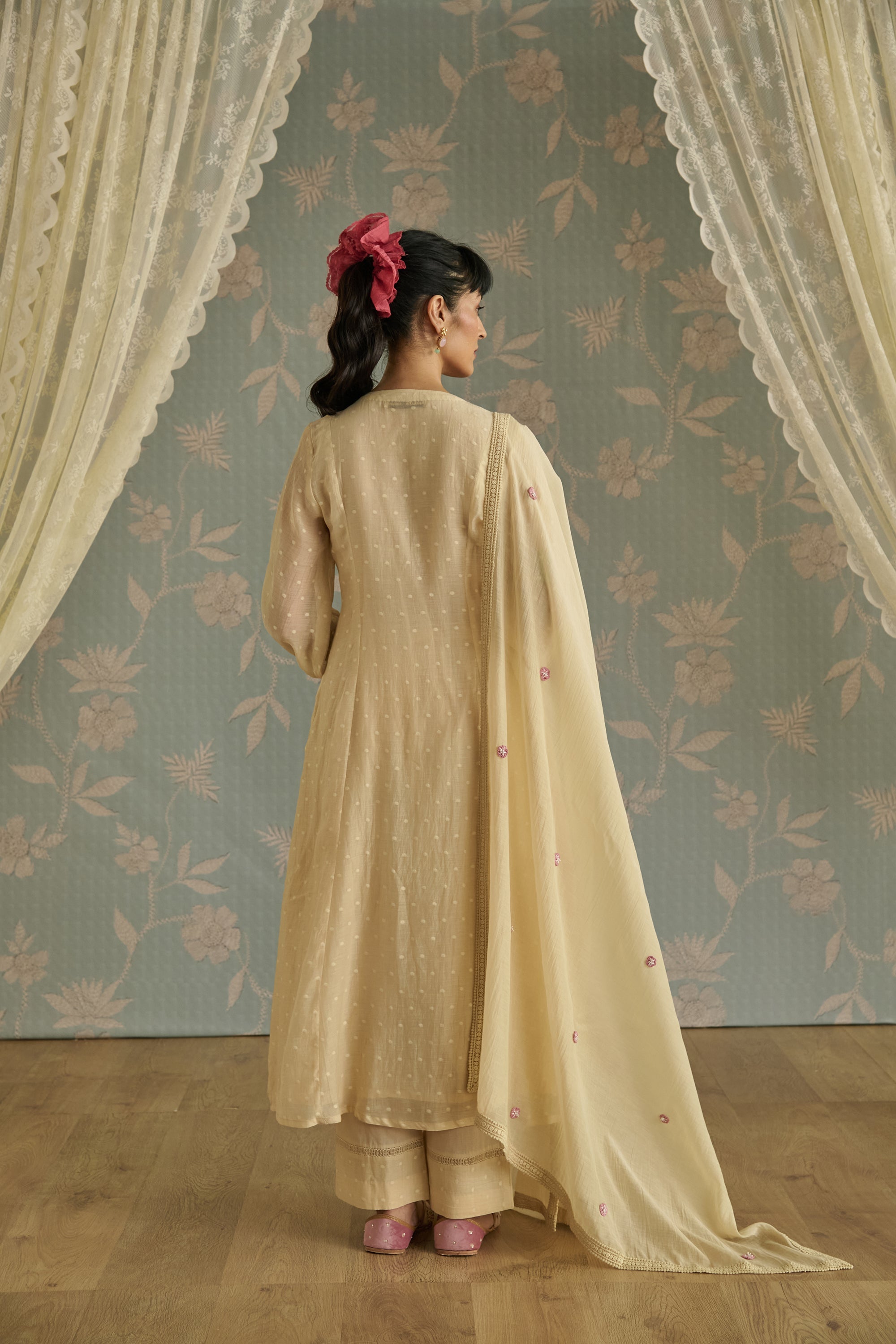 Ivory Hand Embroidered Kurta Set