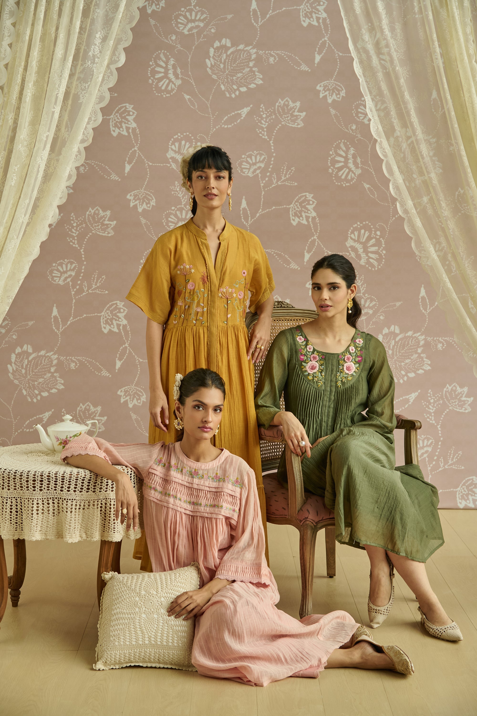 Green Parsi Hand Embroiderd Tunic