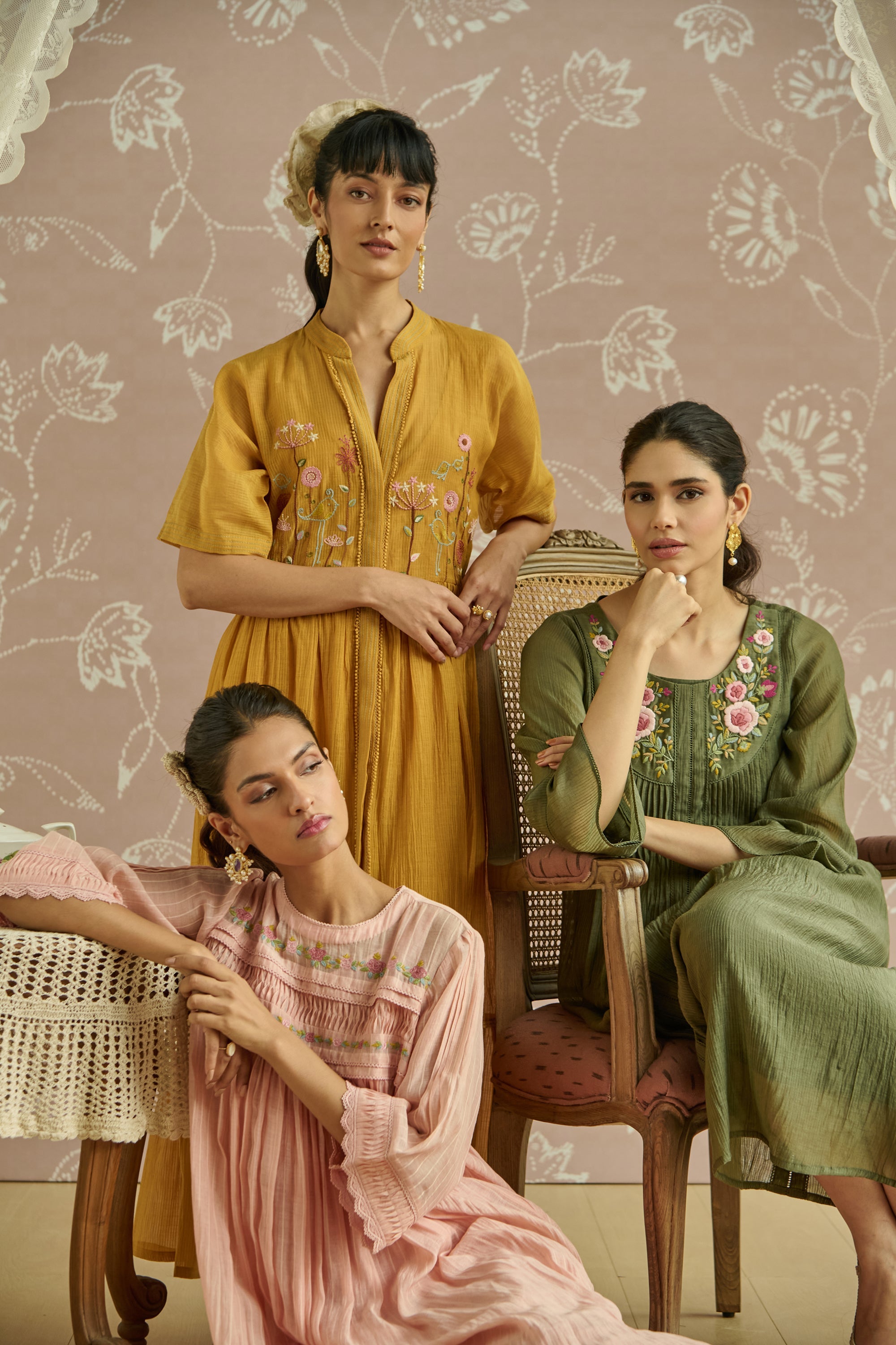 Green Parsi Hand Embroiderd Tunic