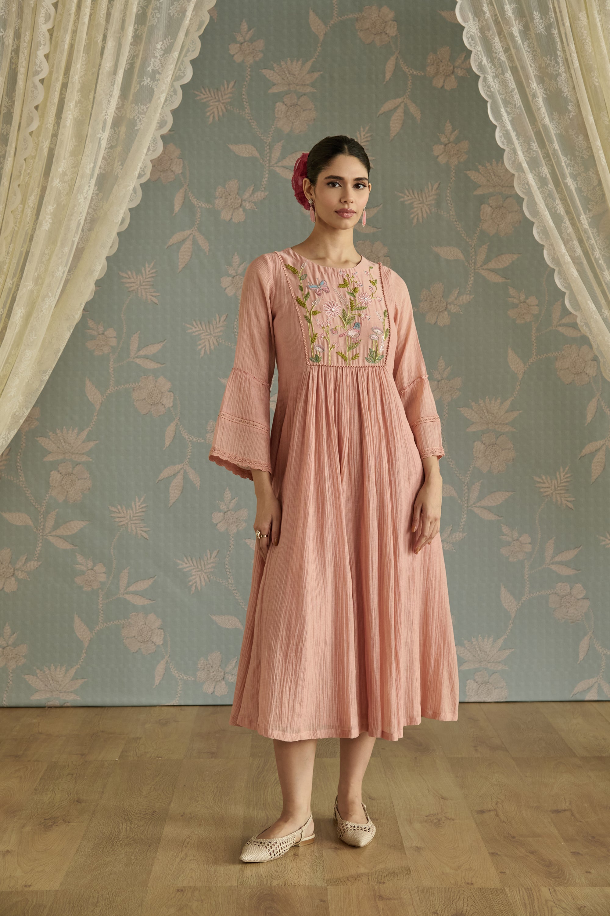 Pink Hand Embroidered Tunic