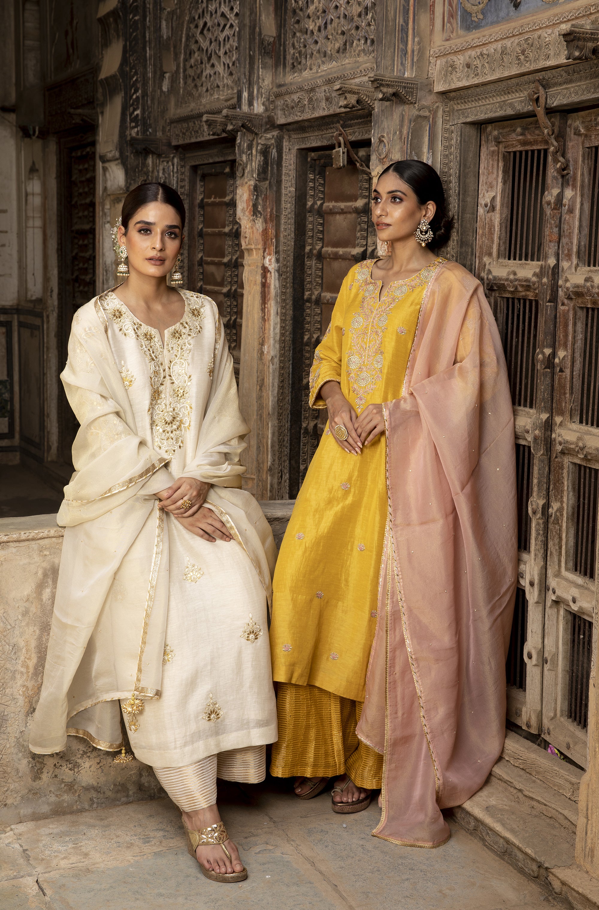 Ivory_Gota_Embroidered_Kurta_Set_Kritika_Dawar