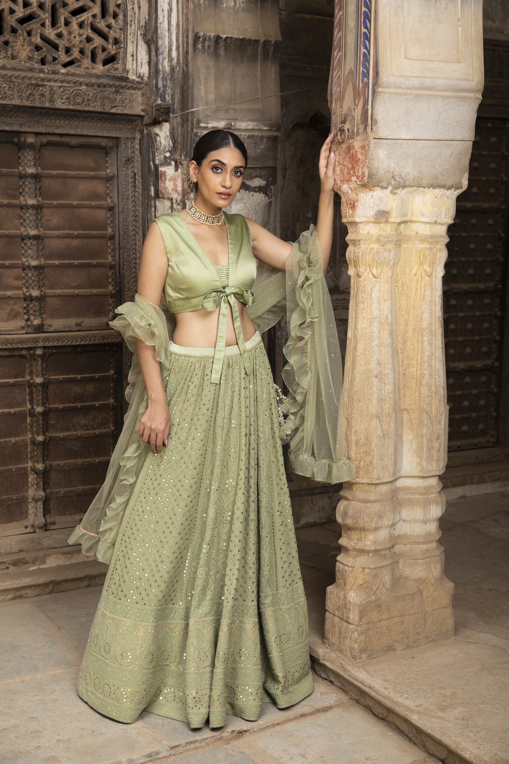 Mint_Green_Chikankari_Lehenga_Set_Kritika_Dawar