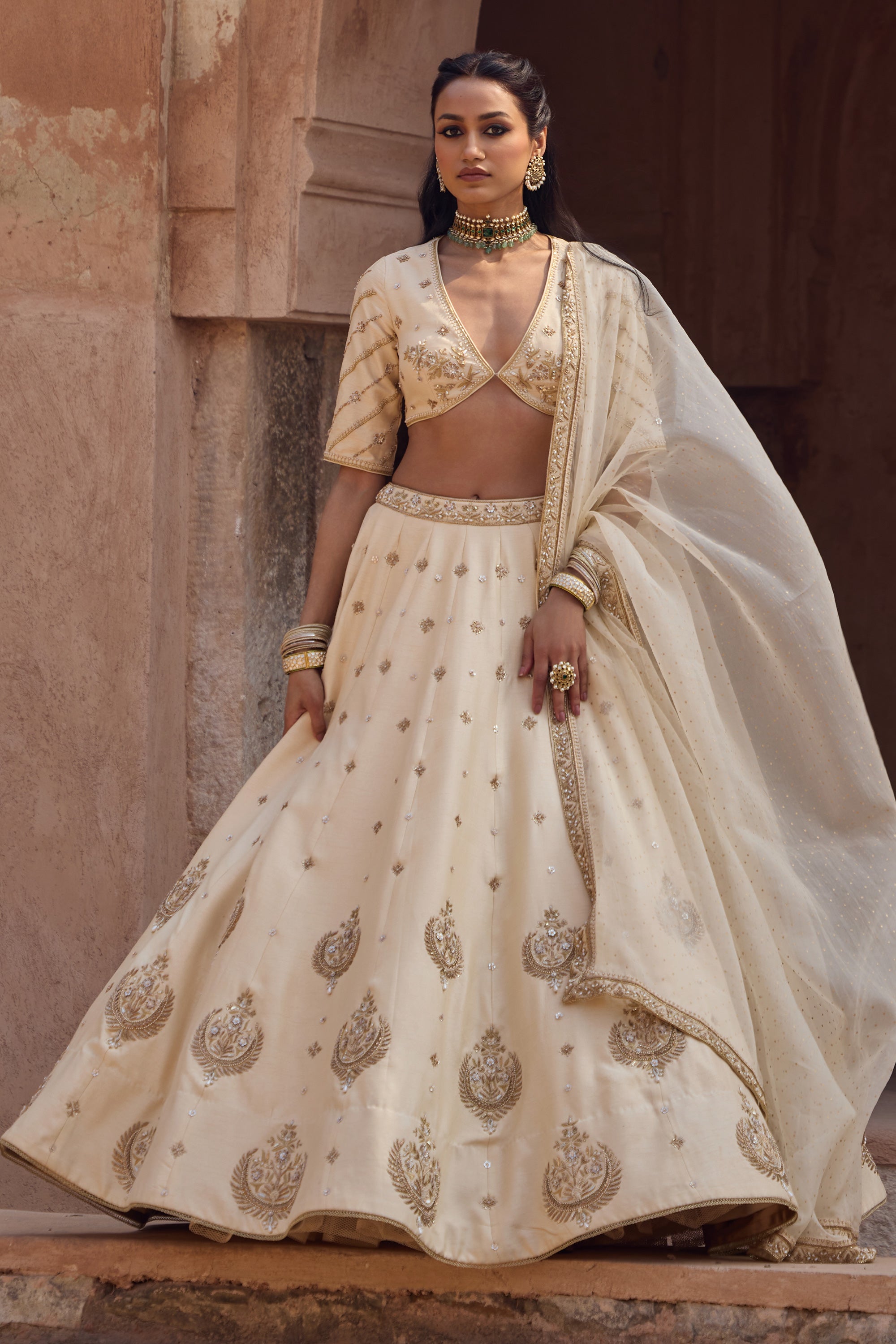 Chand Bari Lehenga Set