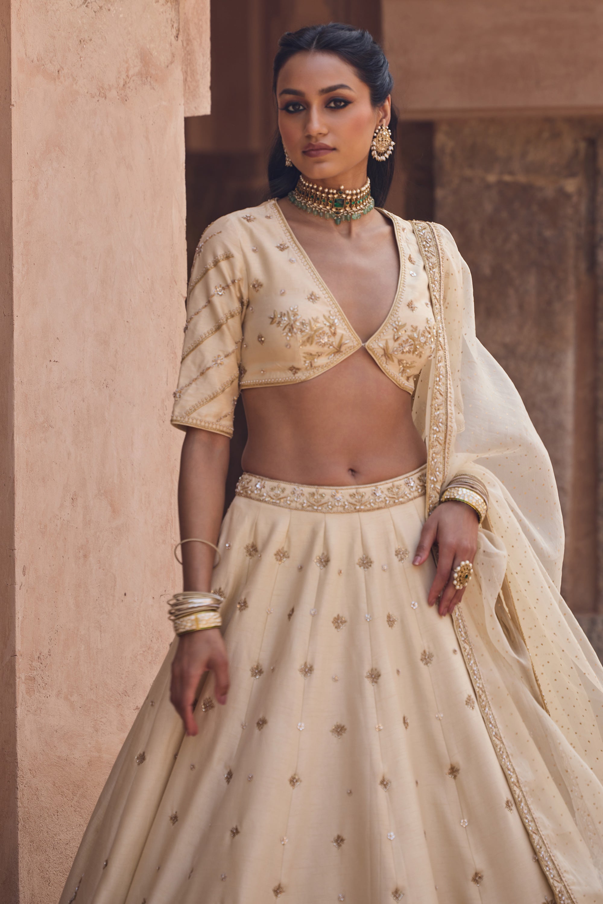 Chand Bari Lehenga Set