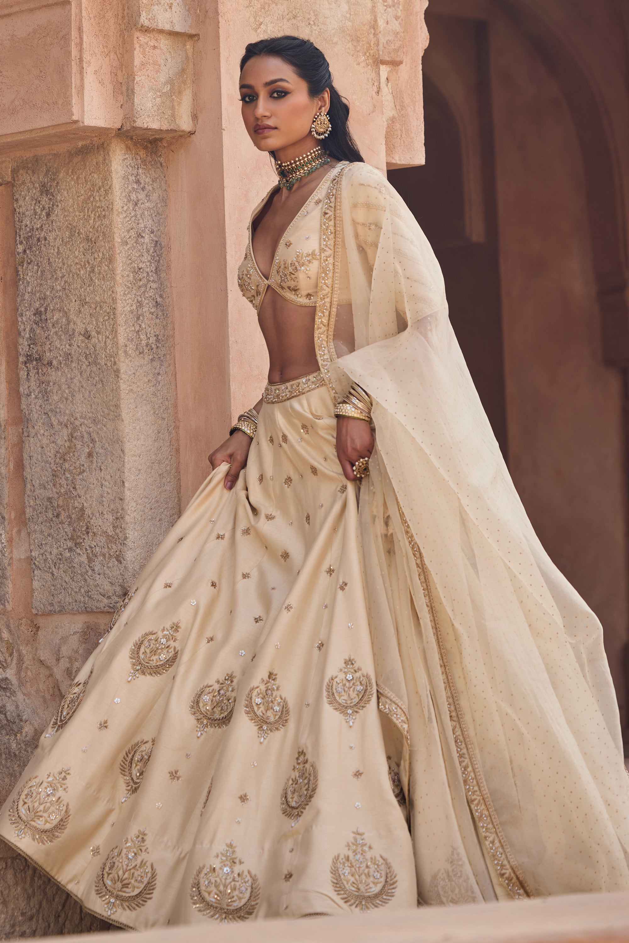 Chand Bari Lehenga Set