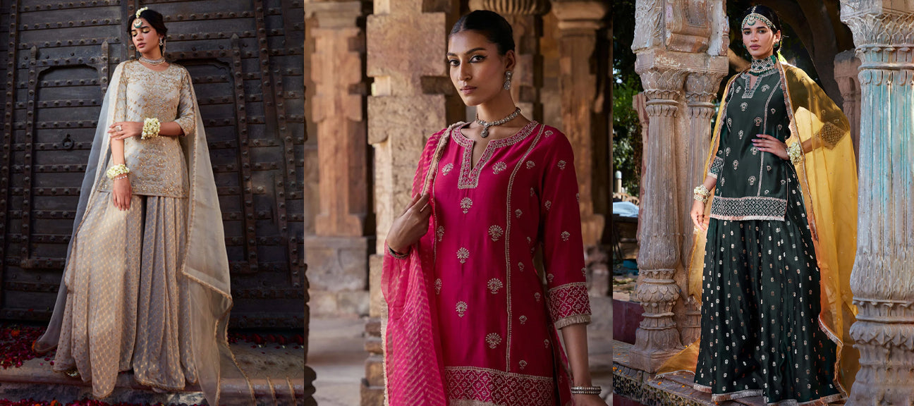 Transitioning Designer Sharara Suits from Day to Night Events