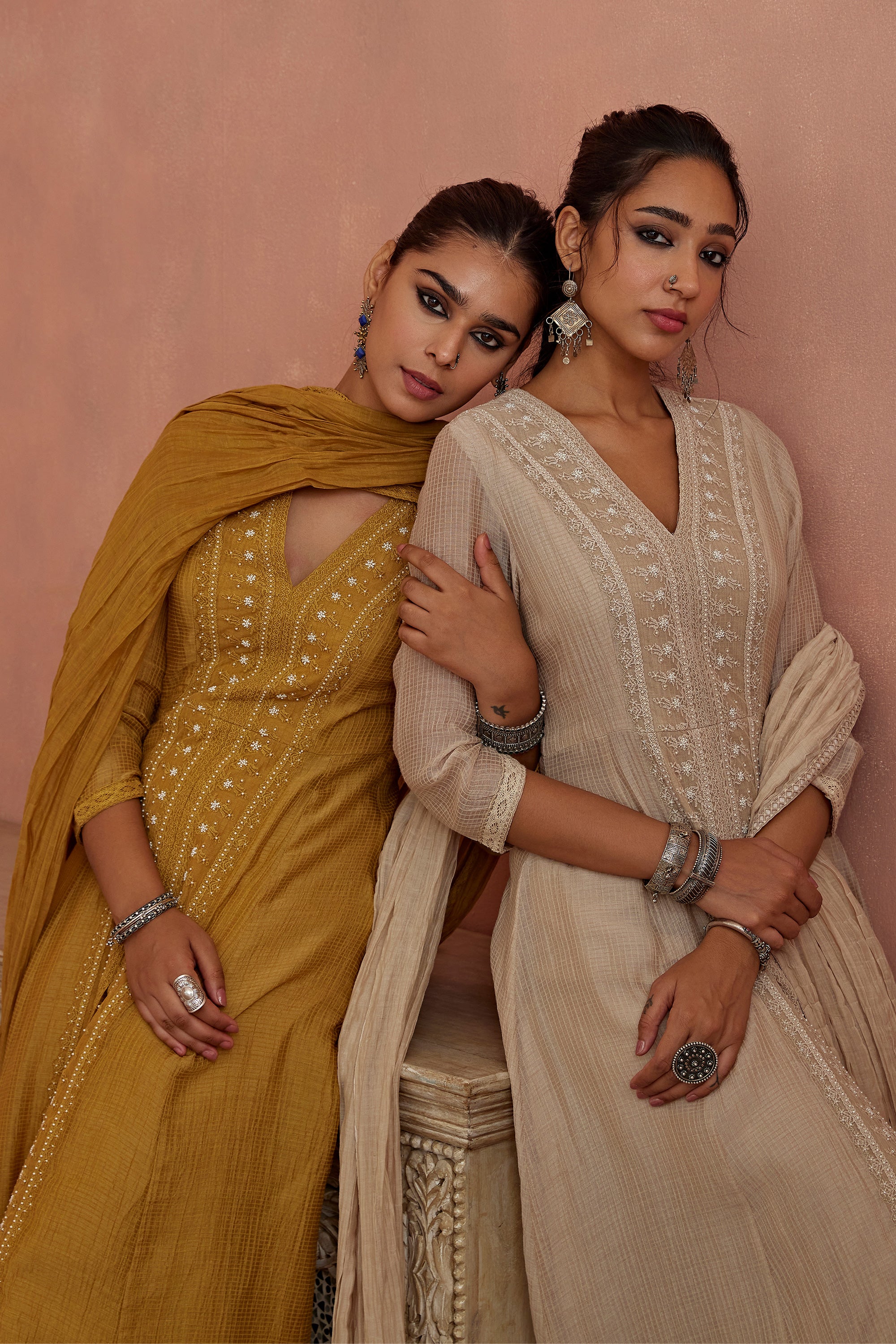 Mustard_Front_Open_Lace_Kurta_Set_Kritika_Dawar