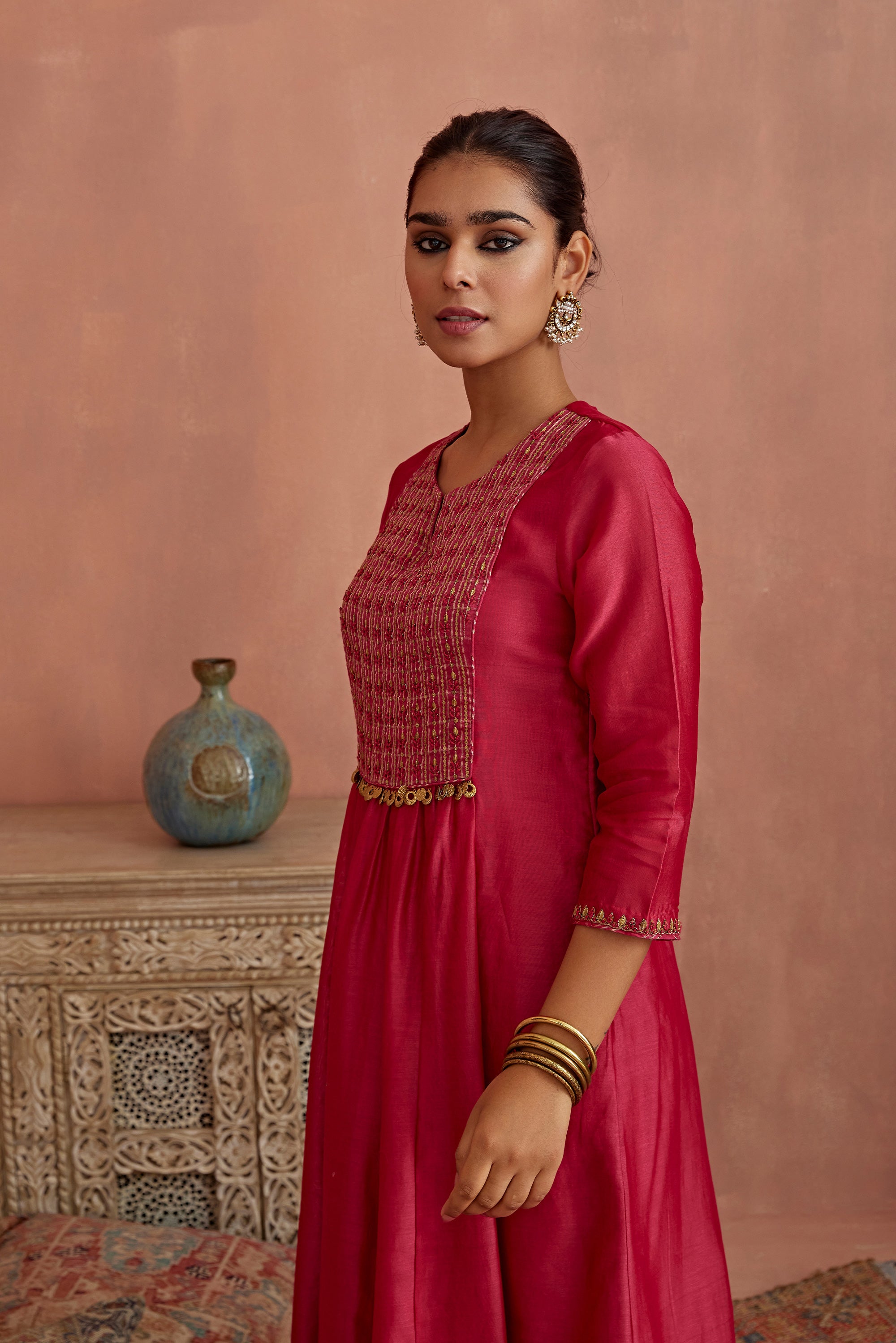 Magenta_Metal_Hand_Embroidered_Anarkali_Set_Kritika_Dawar
