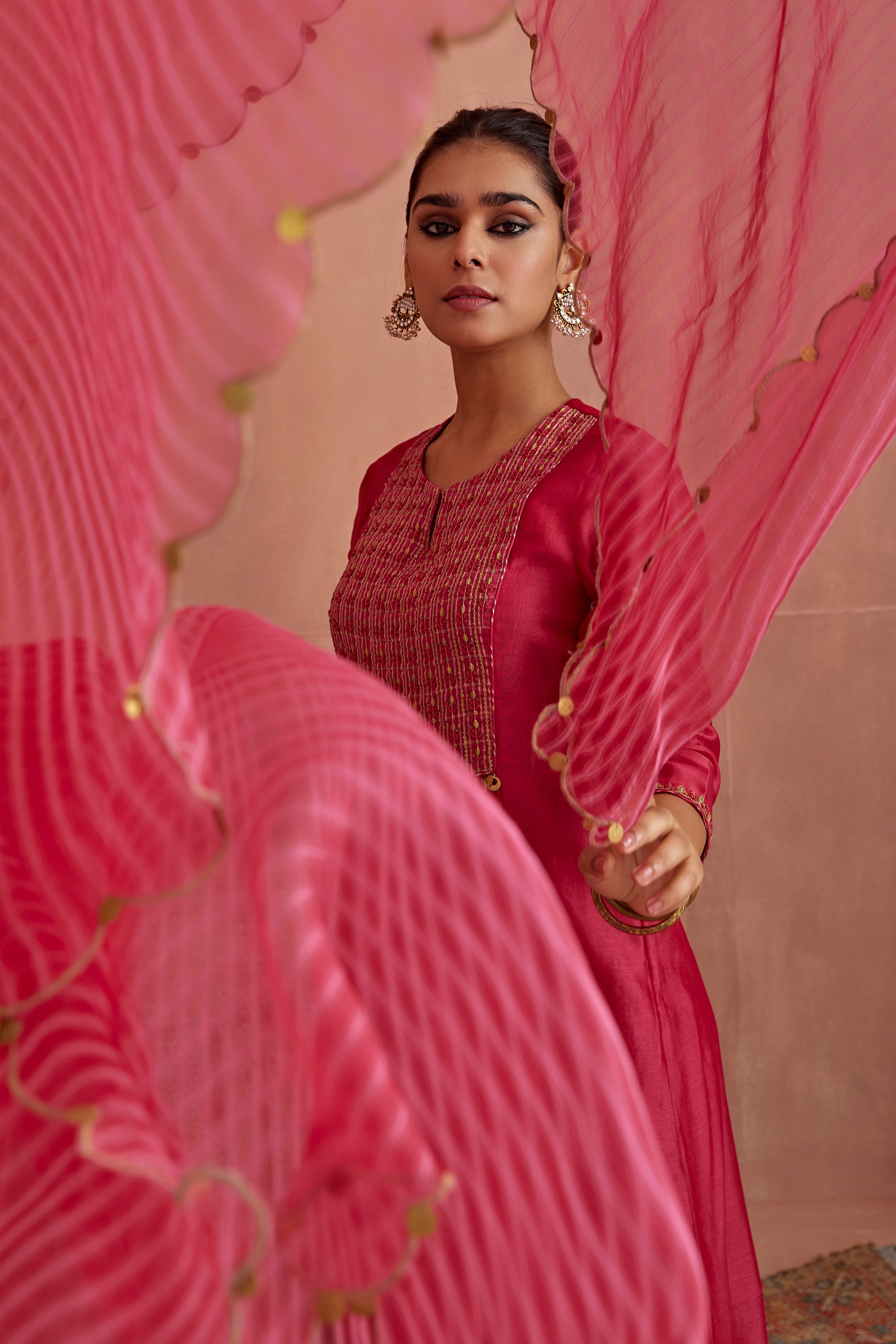 Magenta_Metal_Hand_Embroidered_Anarkali_Set_Kritika_Dawar