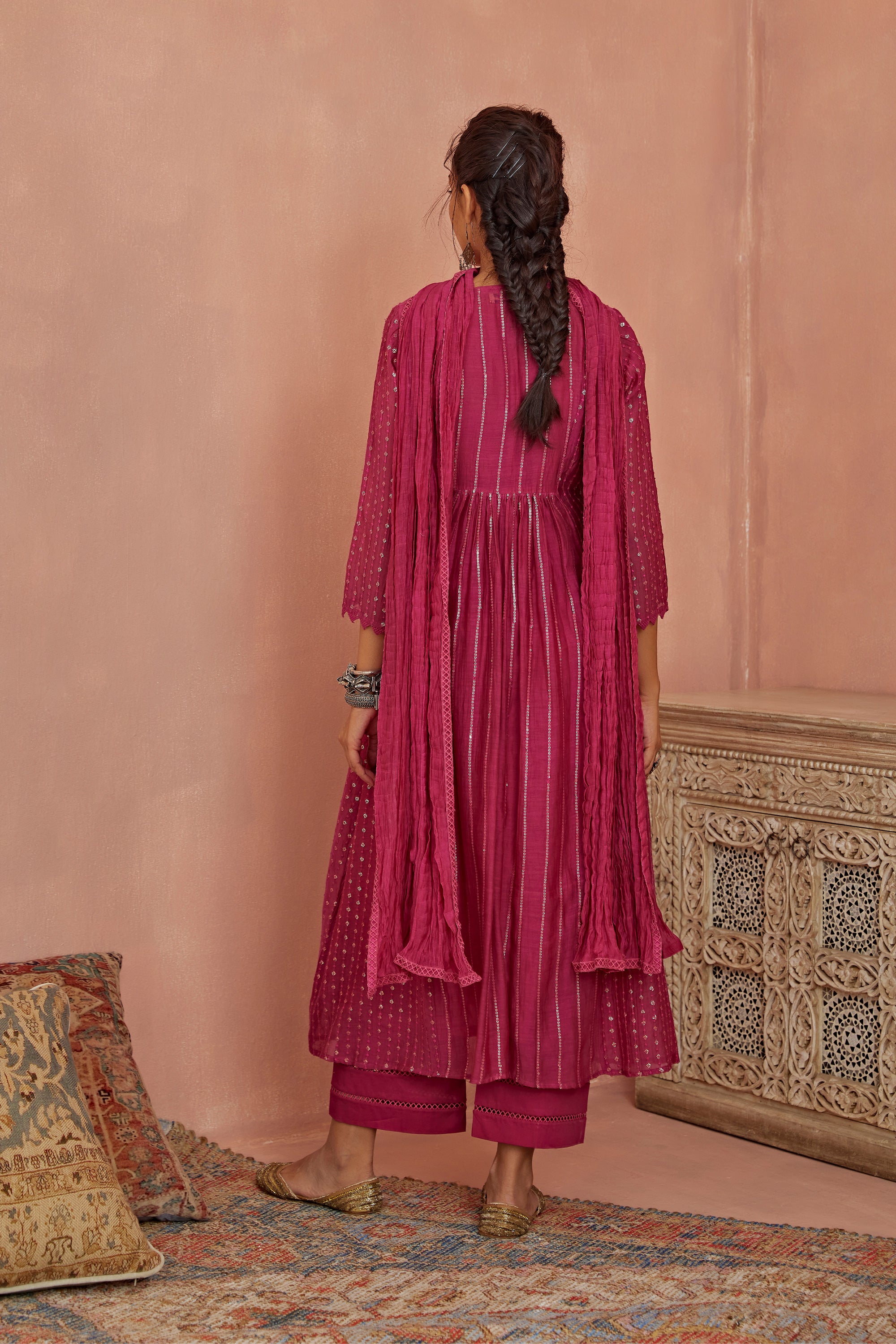 Magenta_A-Line_Kurta_Set_Kritika_Dawar