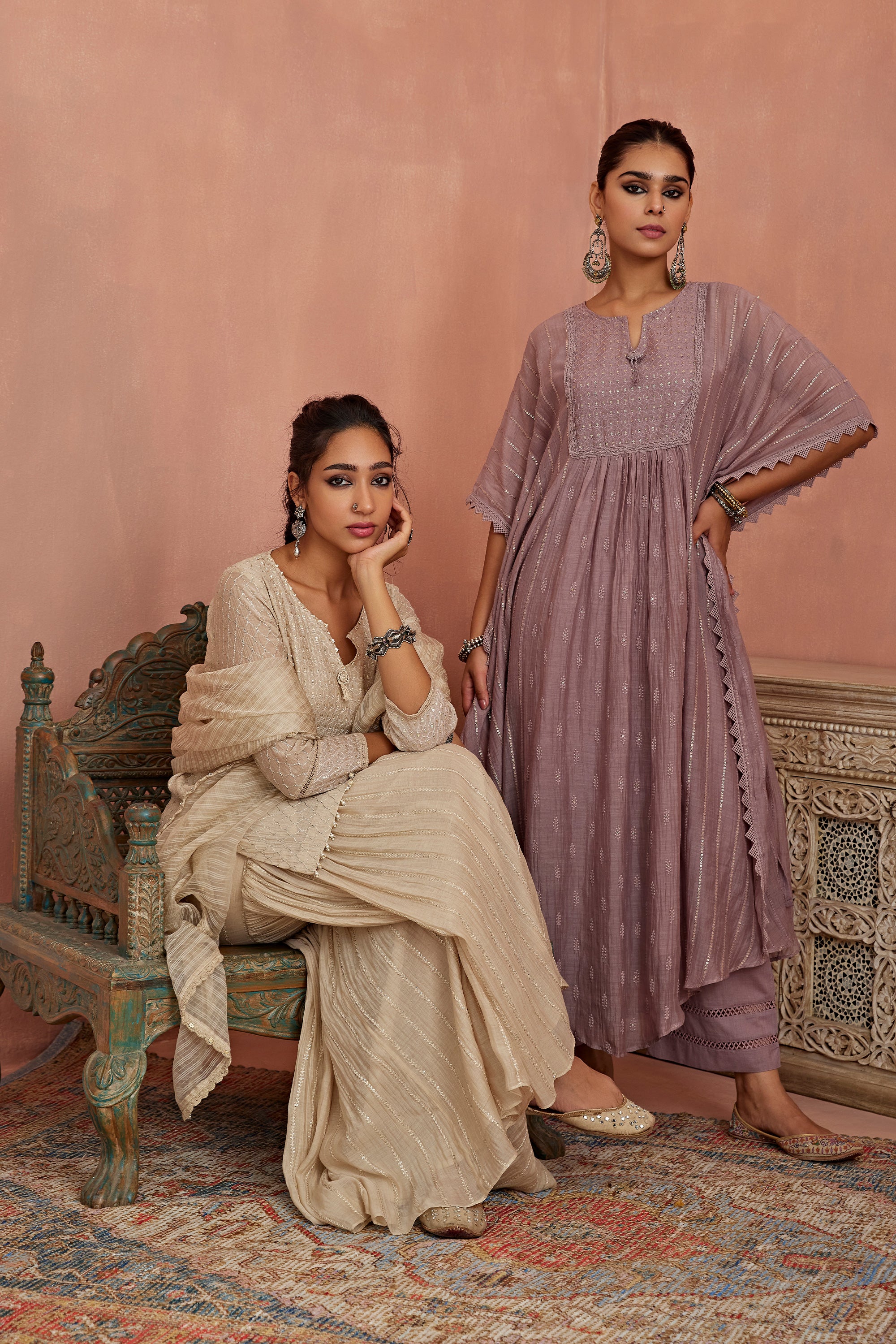 Ivory_Thread_Embroidered_Short_Kurta_Gharara_Kritika_Dawar