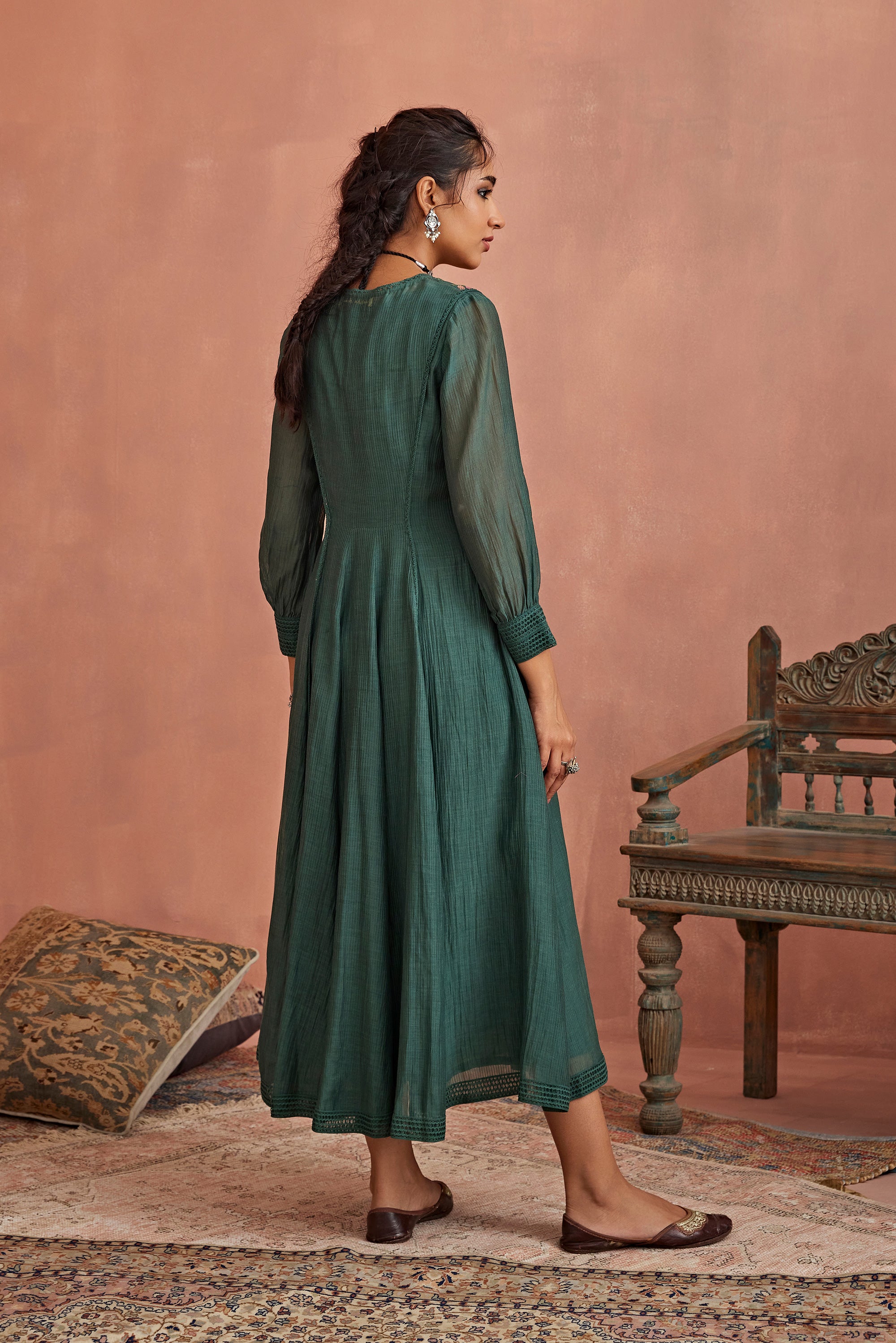 Teal_Multi_Thread_Emroidery_Angrakha_Tunic_Kritika_Dawar