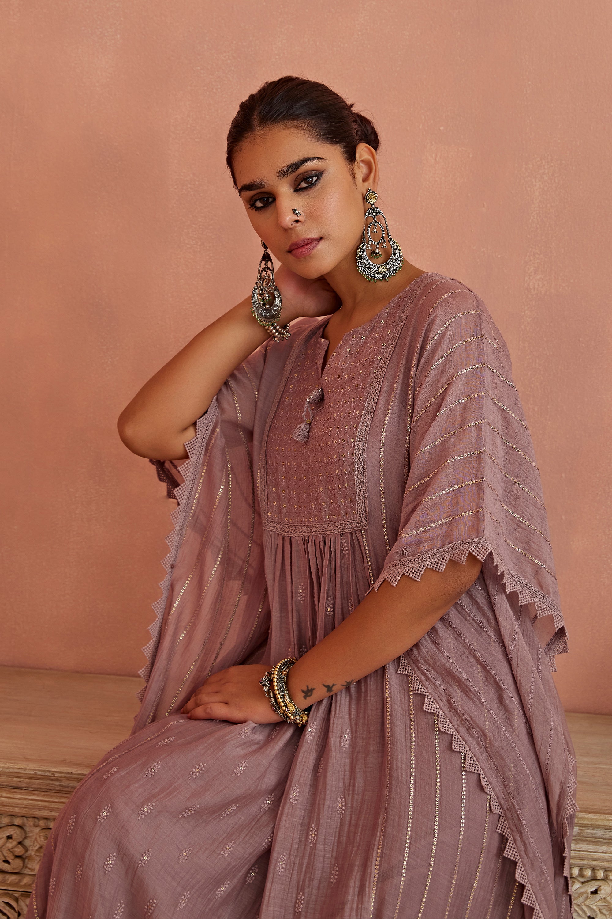Mauve_Chanderi_Kaftaan_Kritika_Dawar