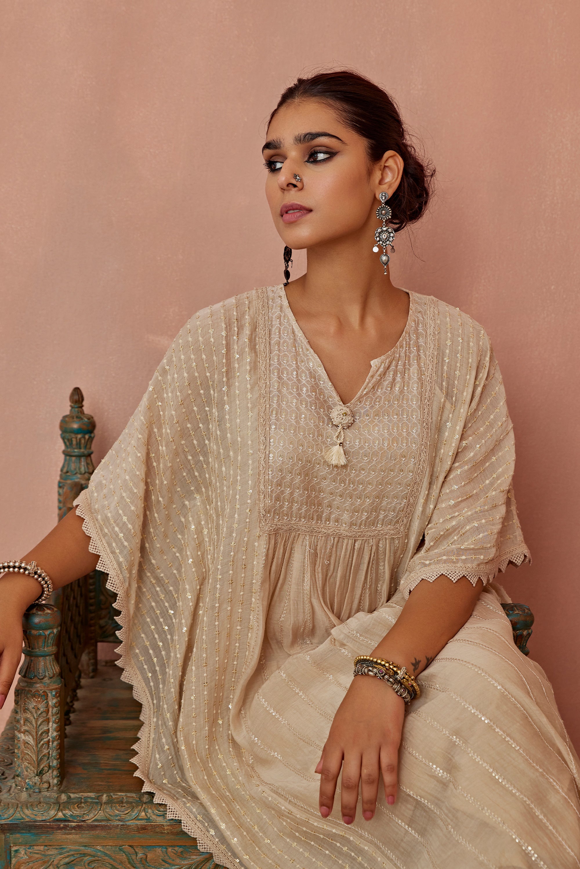 Ivory_Chanderi_Kaftaan_Kritika_Dawar