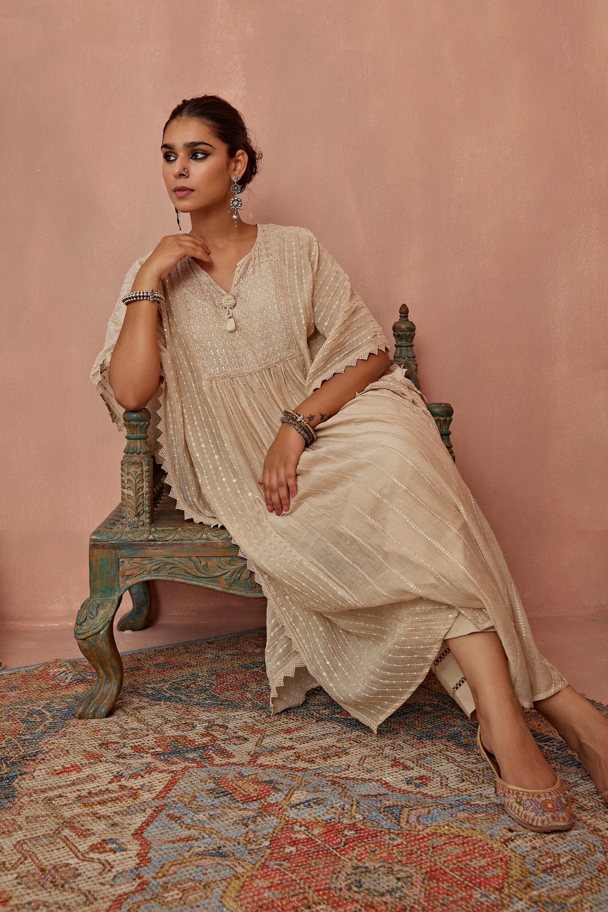 Ivory_Chanderi_Kaftaan_Kritika_Dawar