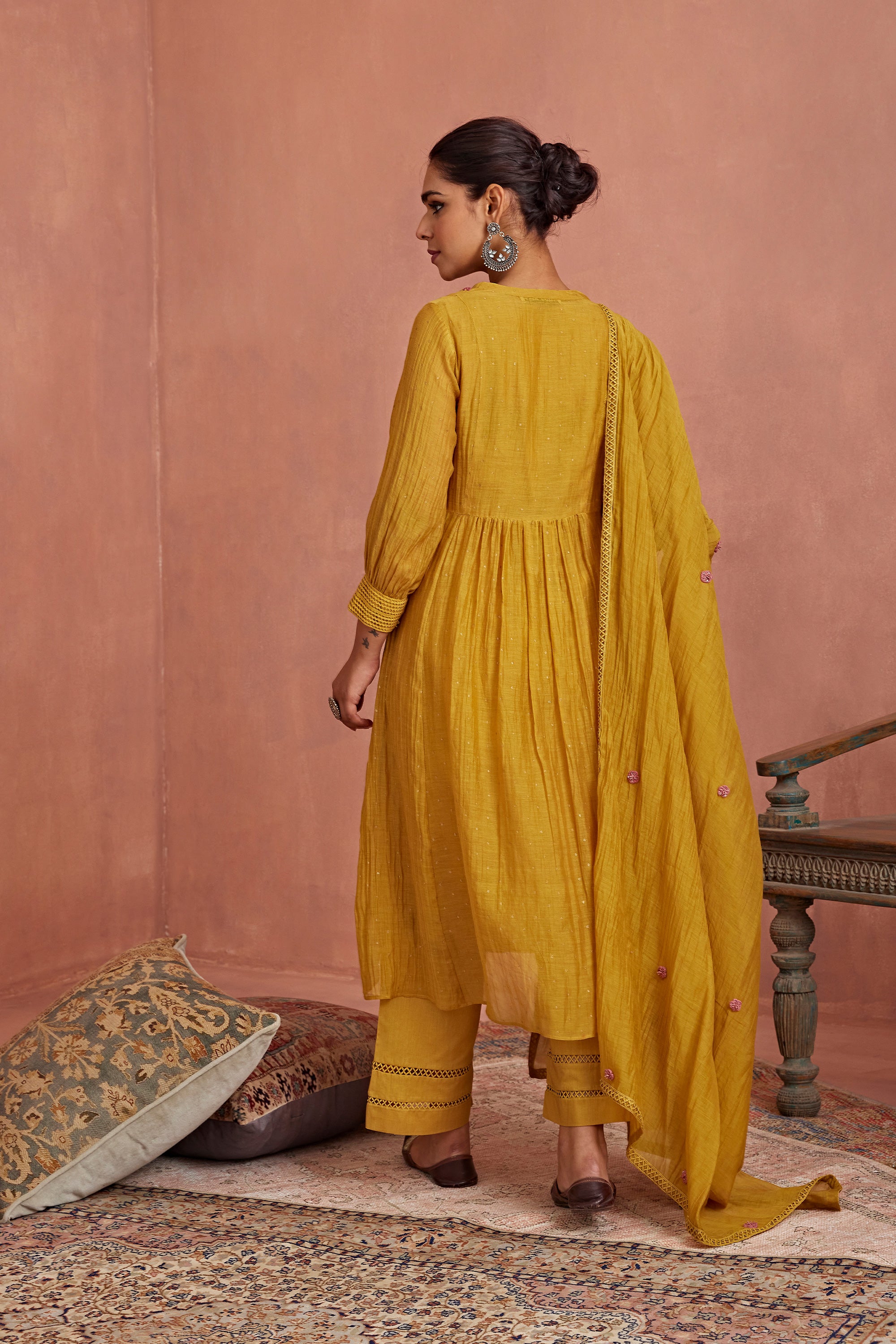 Mustard_3-D_Flower_Embroidery_Kurta_Set_Kritika_Dawar