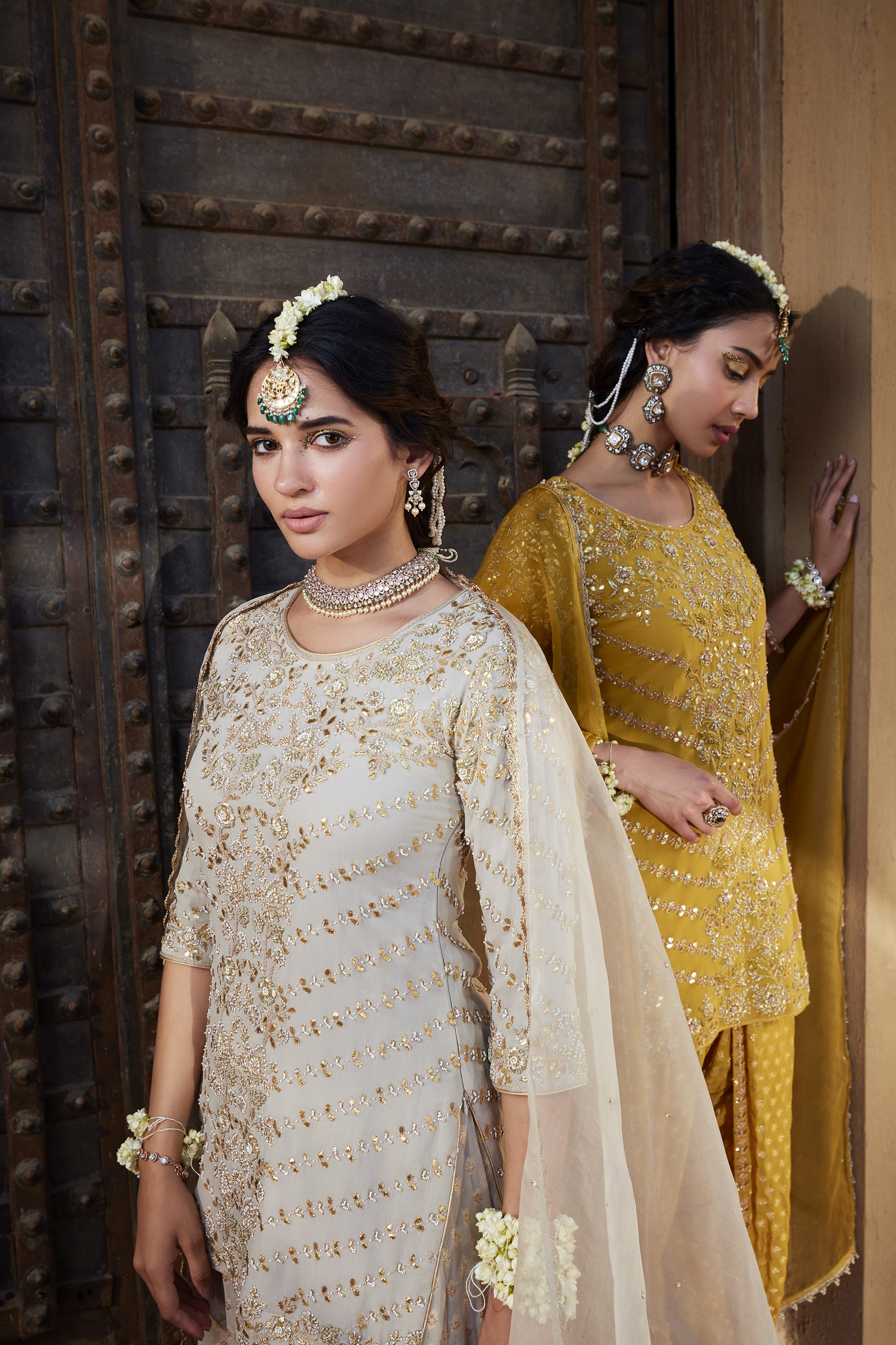 Ivory_Gota_Short_Kurta_Sharara_Kritika_Dawar