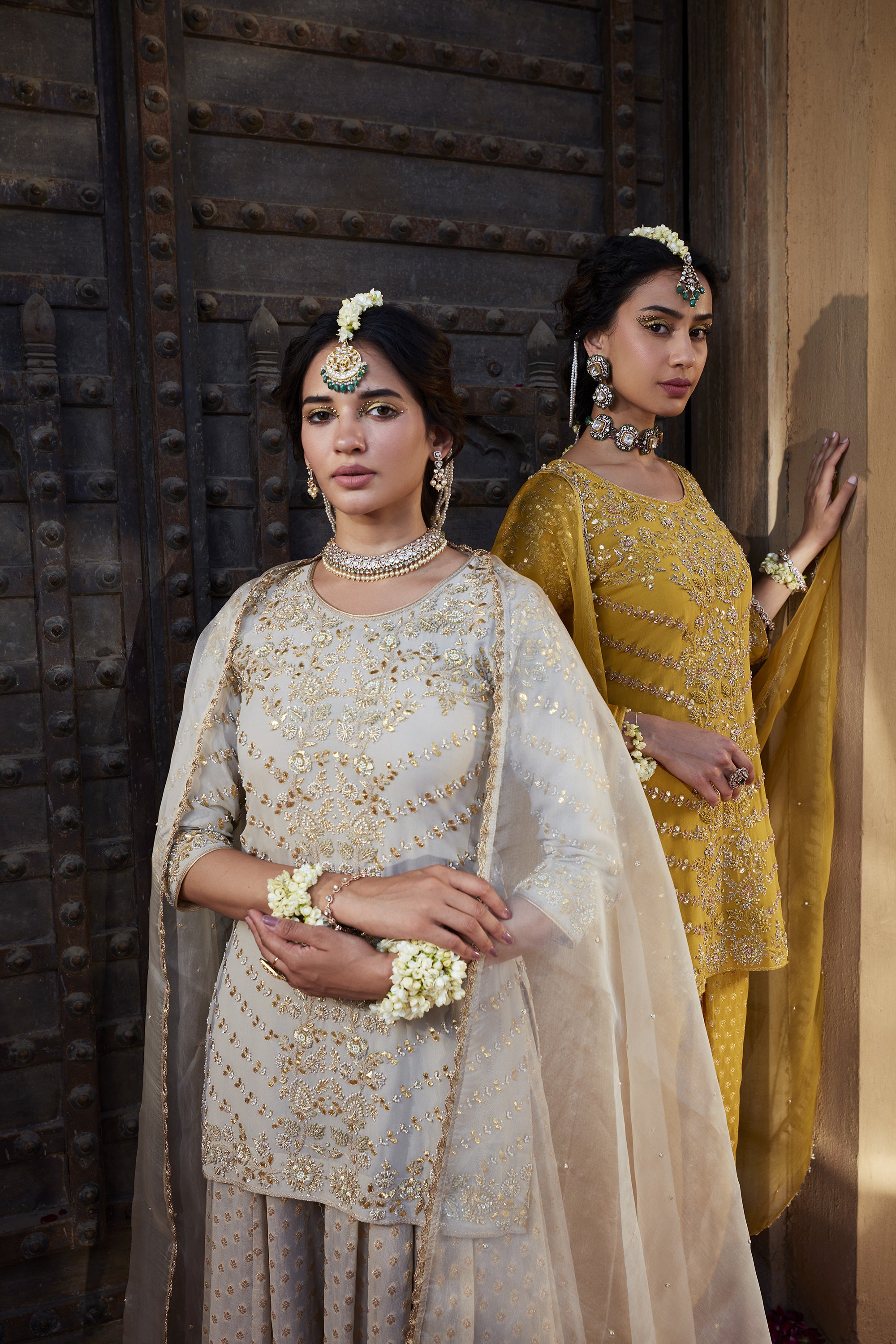 Ivory_Gota_Short_Kurta_Sharara_Kritika_Dawar