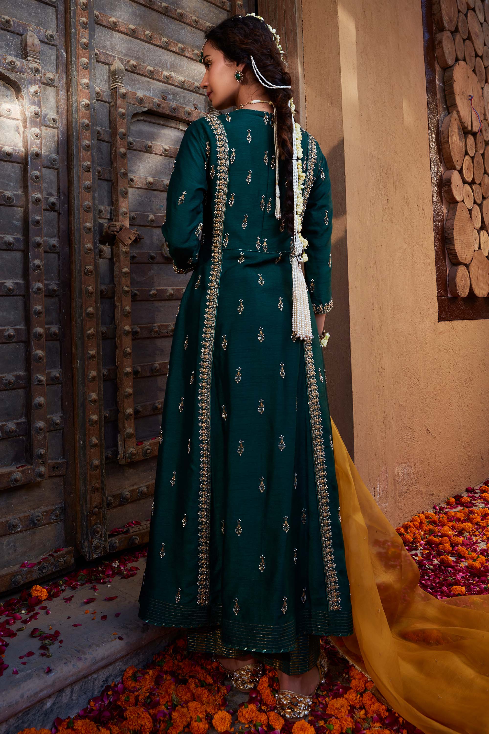 Teal_Metal_A-Line_Suit_Set_Kritika_Dawar