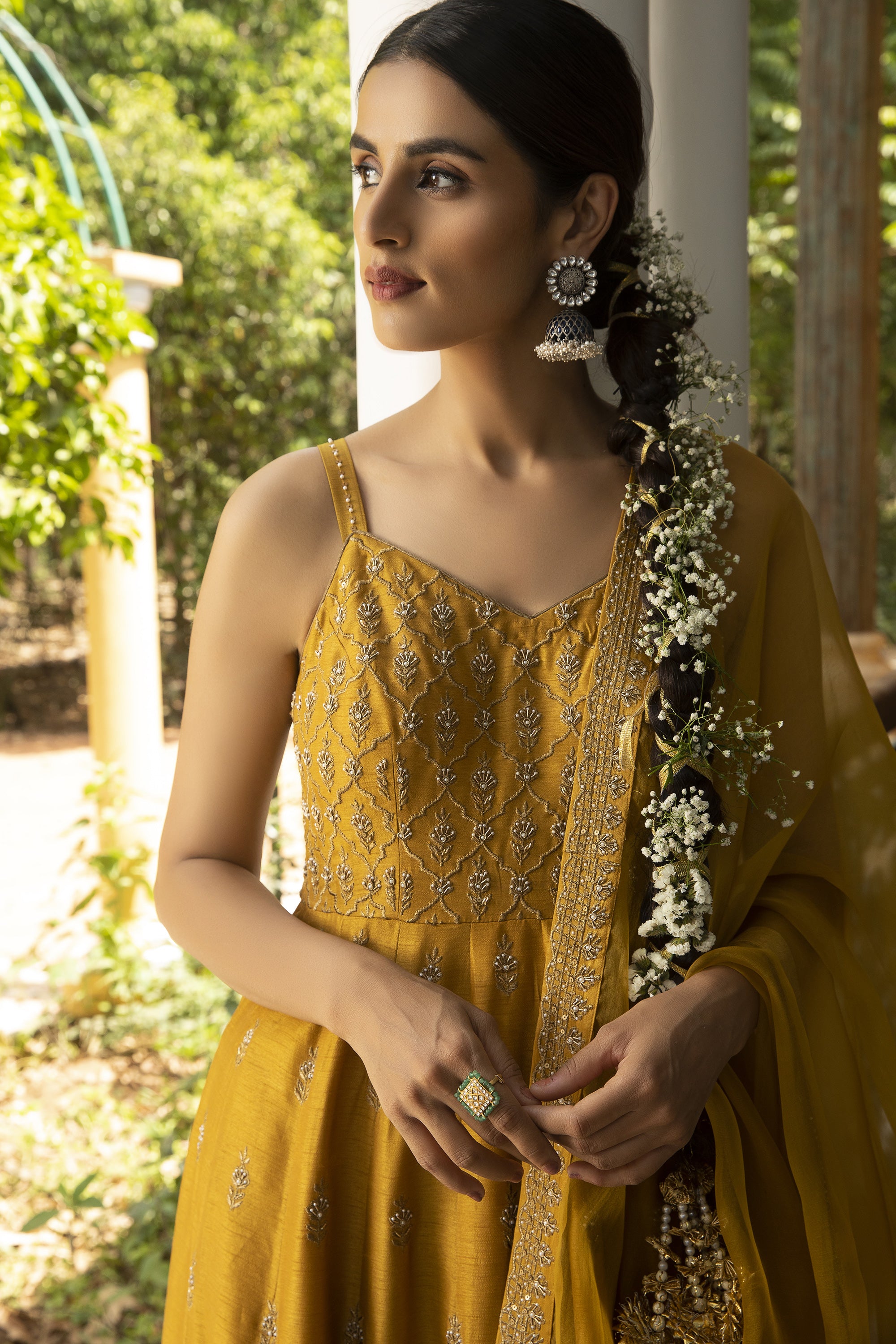 Mustard_Embroidered_Anarkali_Set_Kritika_Dawar