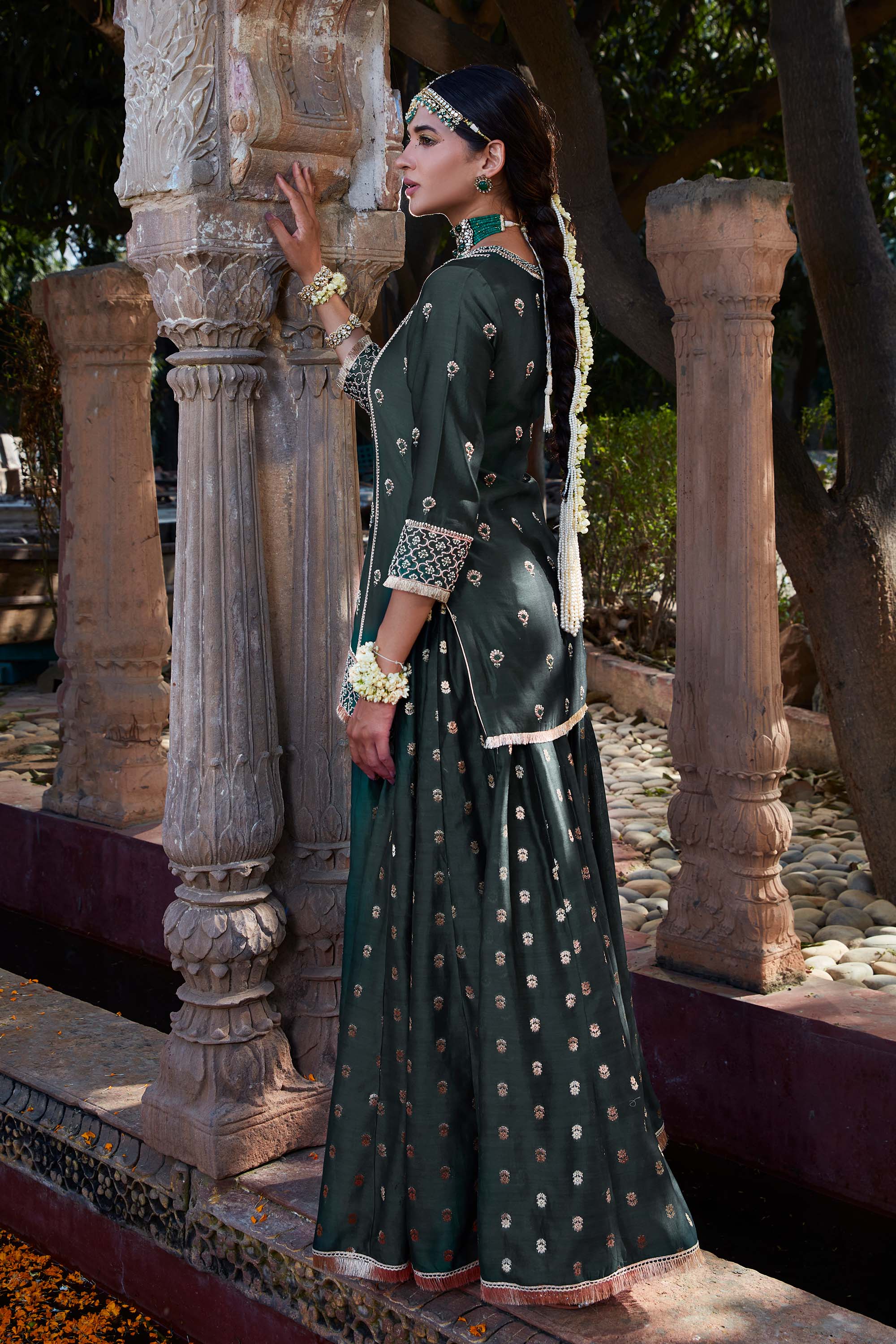 Teal_Banarsi_Sharara_Kritika_Dawar