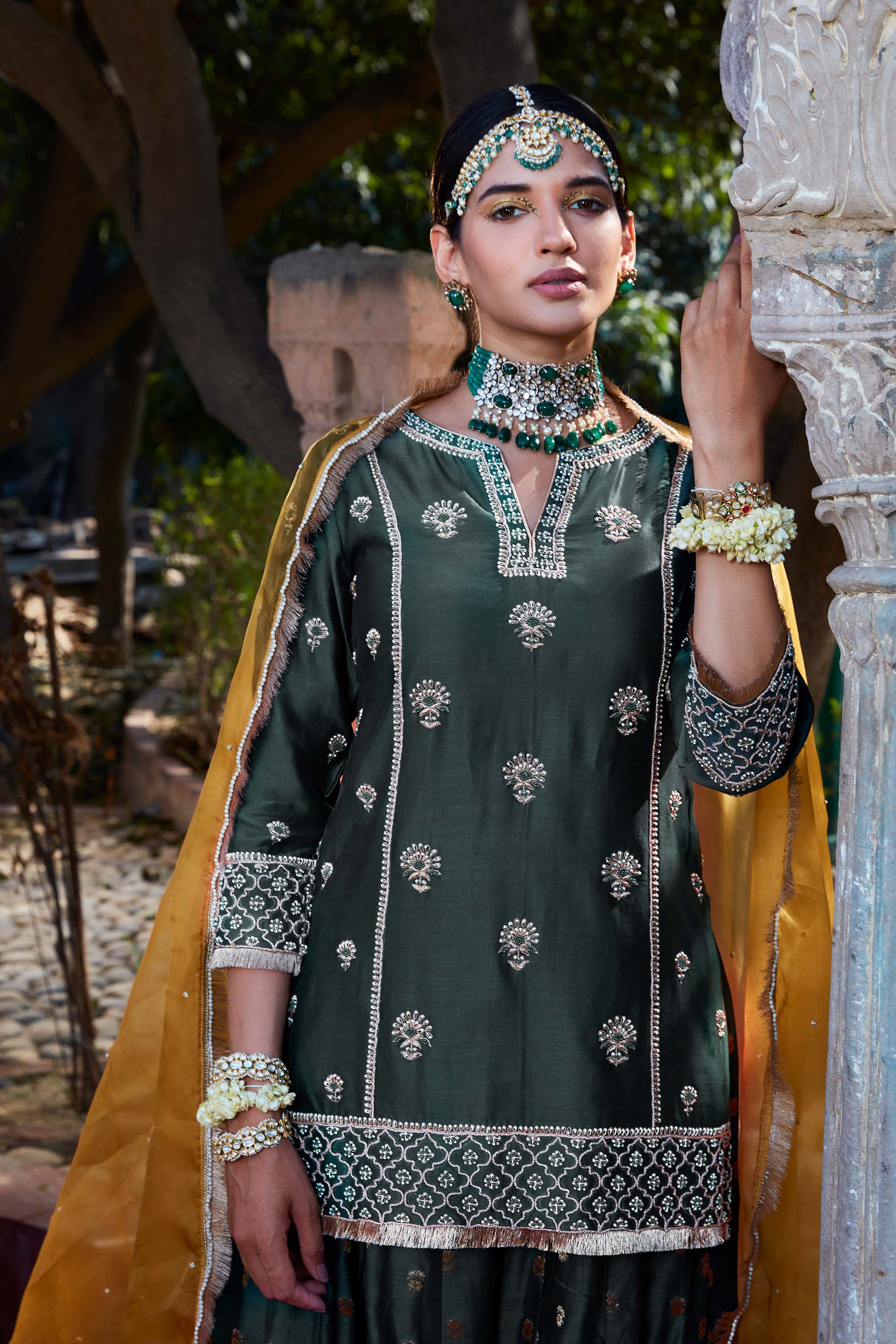 Teal_Banarsi_Sharara_Kritika_Dawar