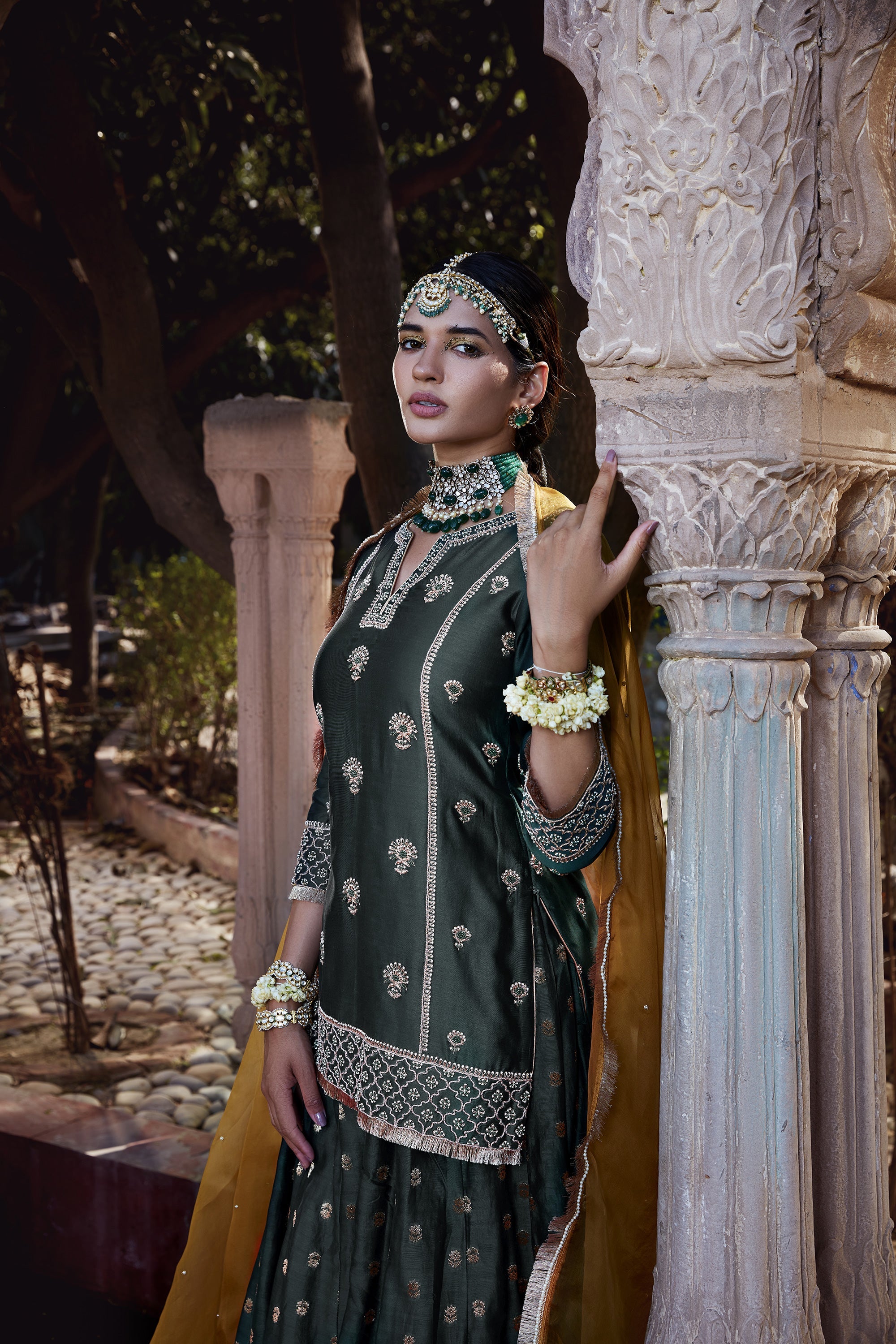 Teal_Banarsi_Sharara_Kritika_Dawar