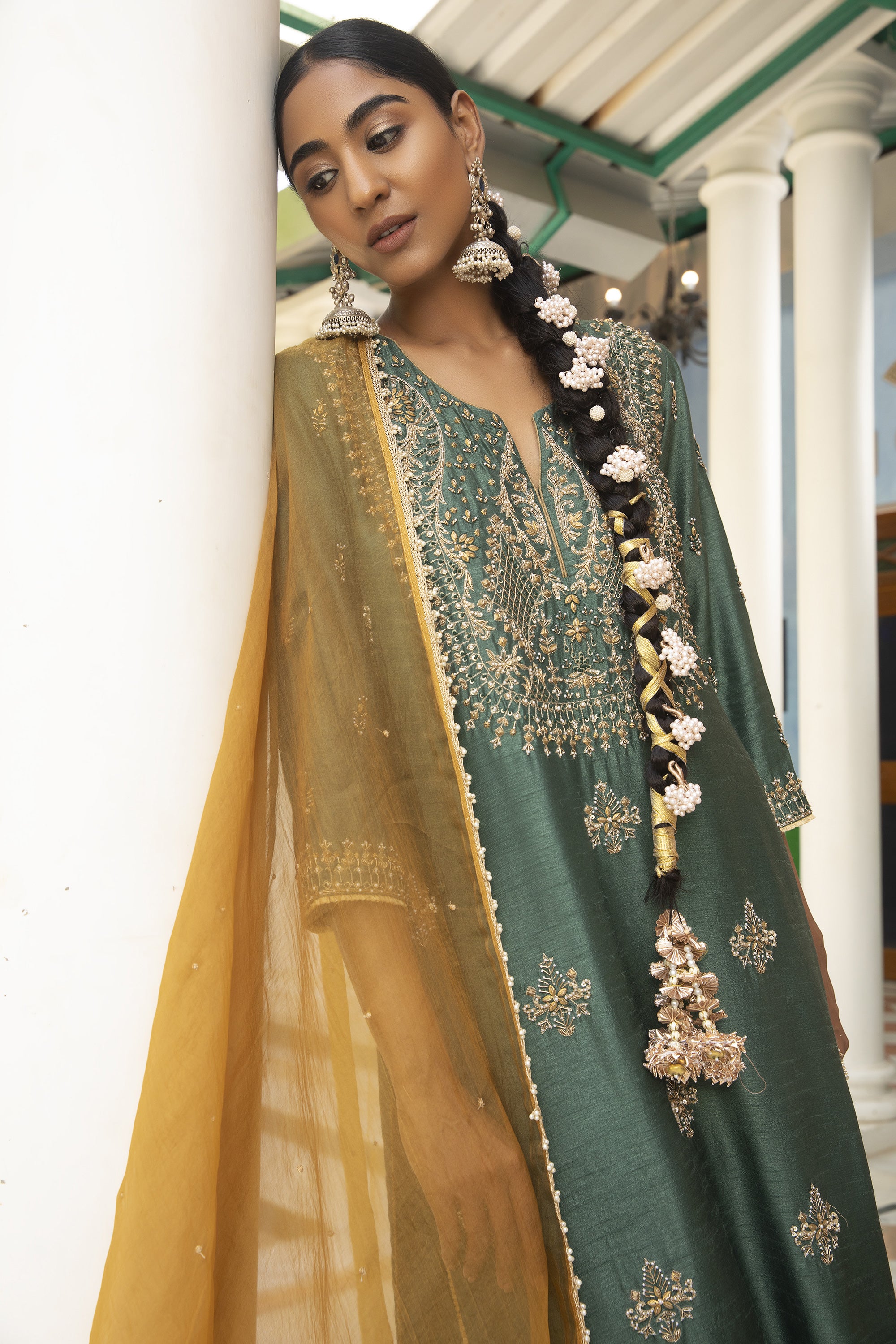 Teal_Zardosi_Kurta_Set_Kritika_Dawar