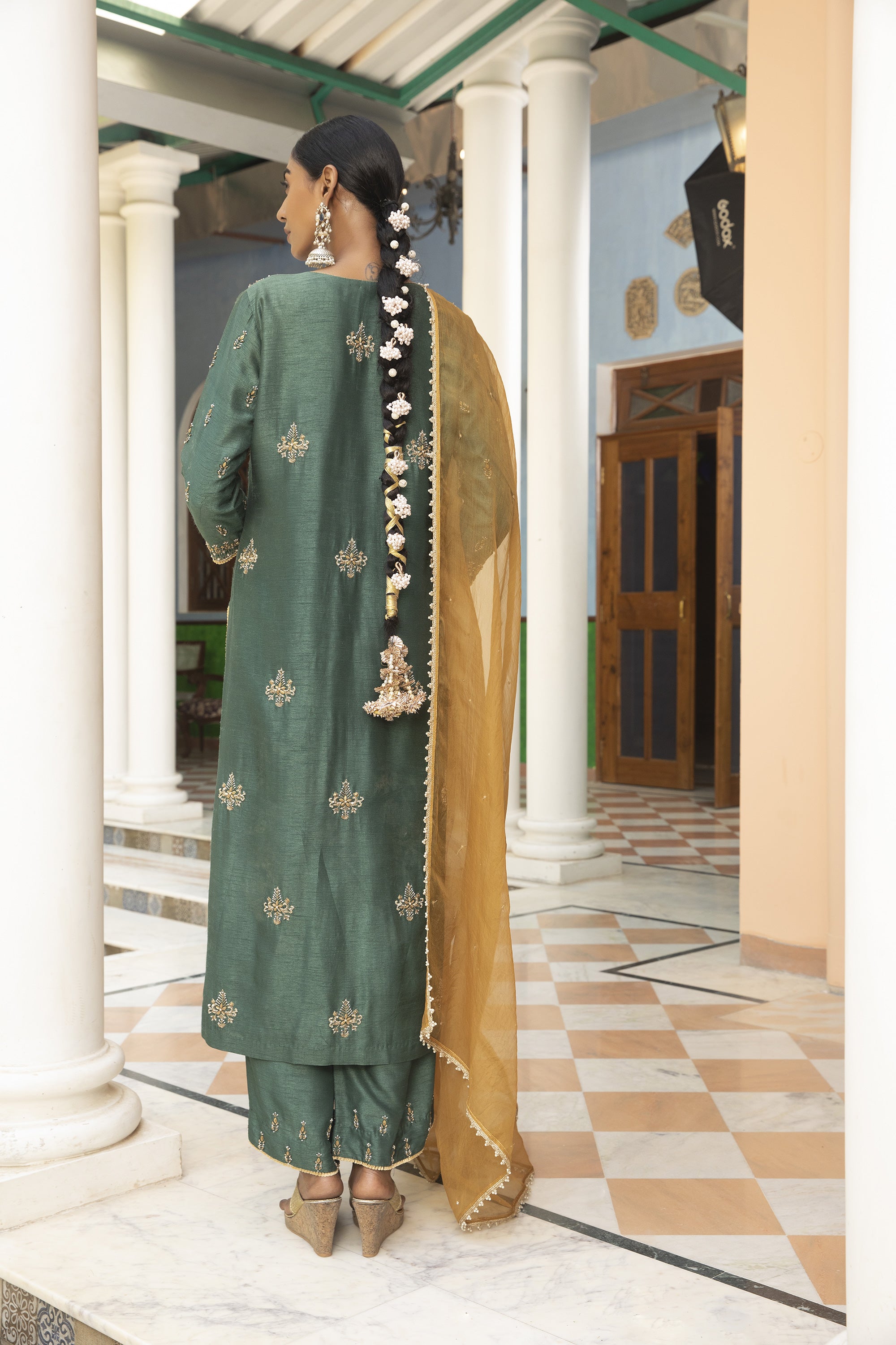 Teal_Zardosi_Kurta_Set_Kritika_Dawar
