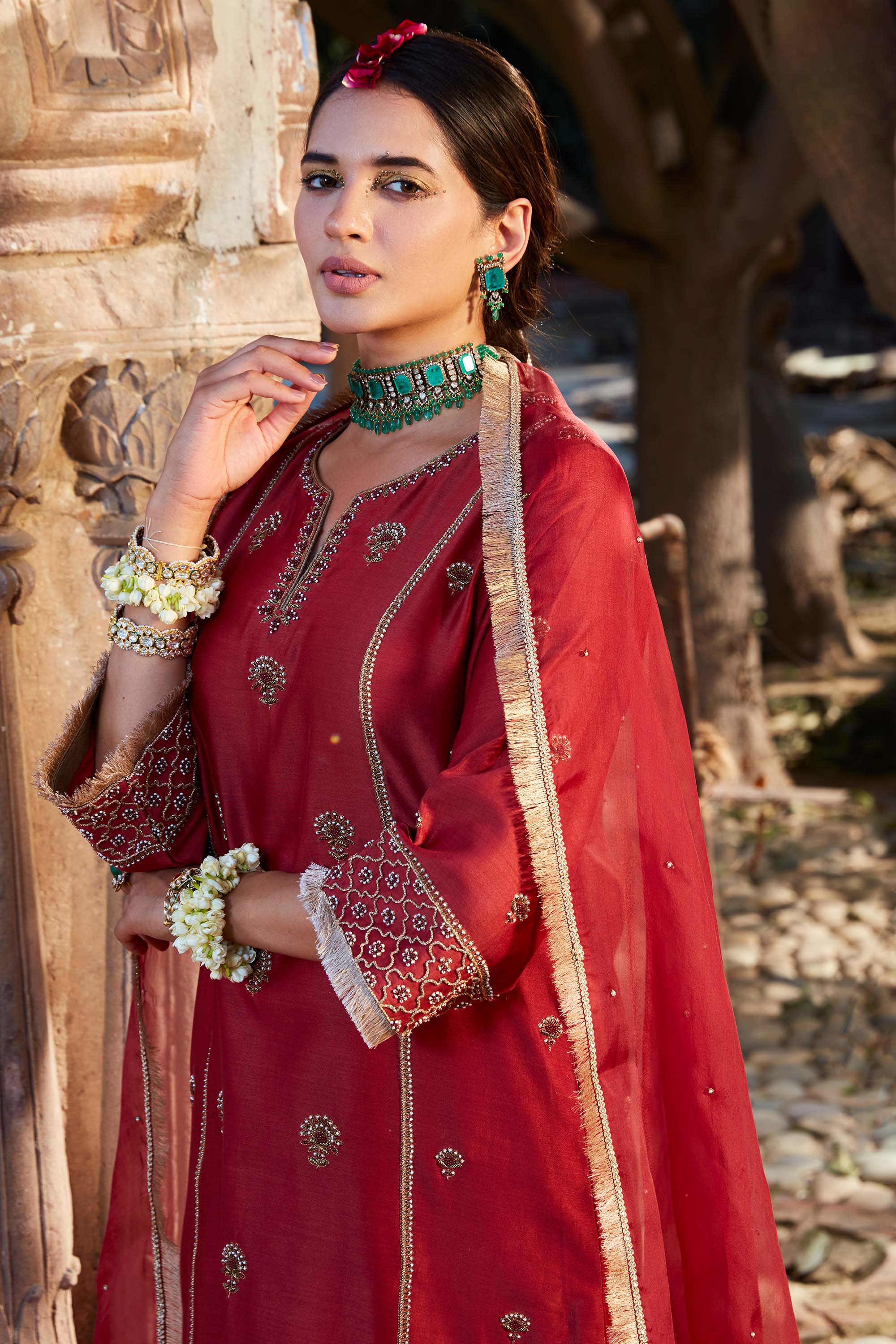 Marooon_Short_Kurta_Set_Kritika_Dawar